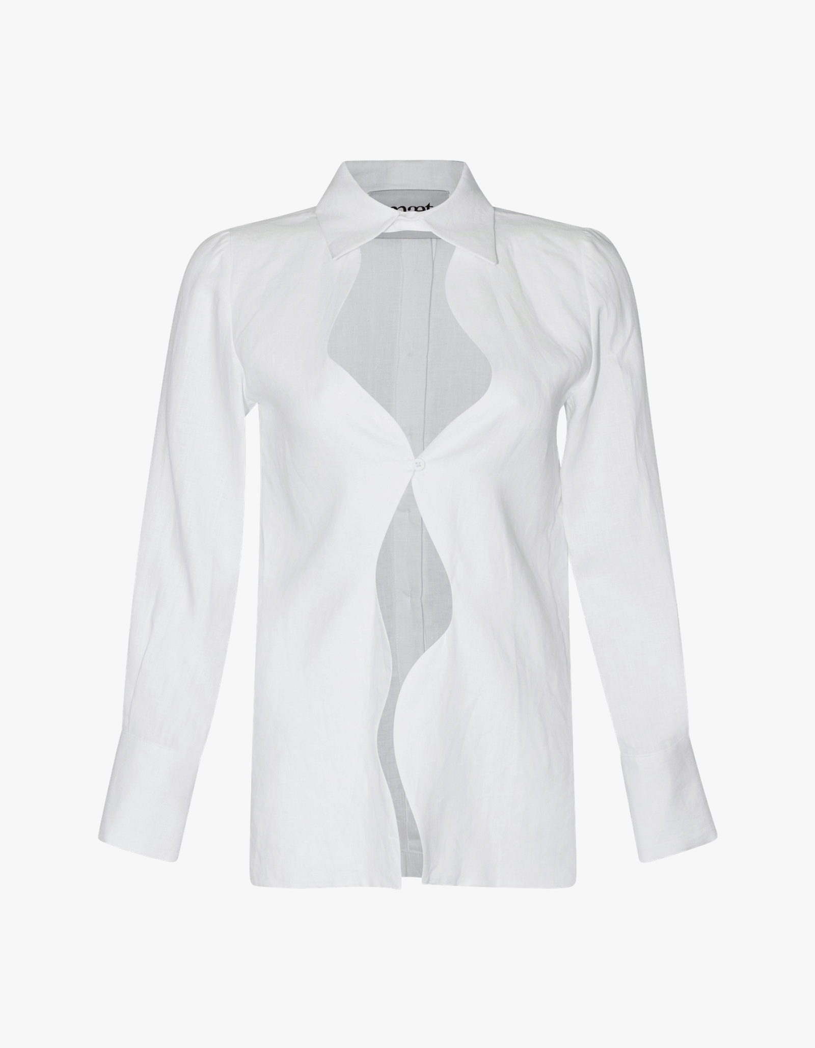 KATNISS White Linen Wavy Collared Shirt made by MAET