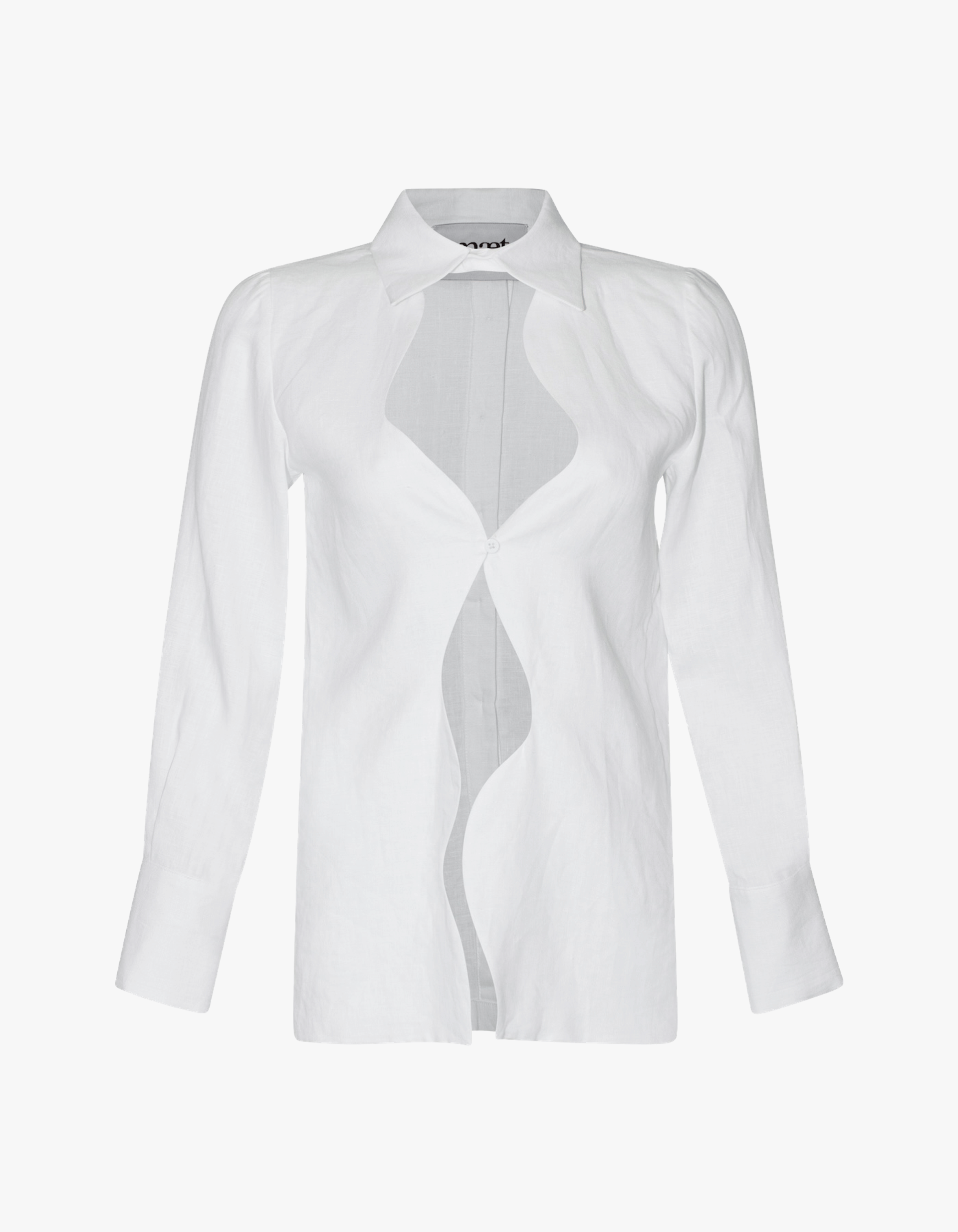 KATNISS White Linen Wavy Collared Shirt made by MAET
