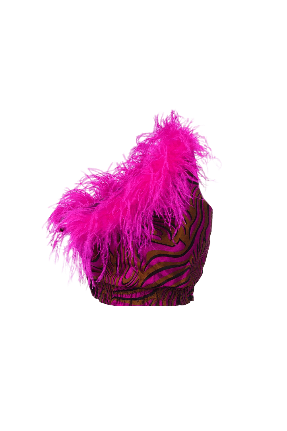 Raspberry Marilyn Top With Feathers Details made by ANDREEVA