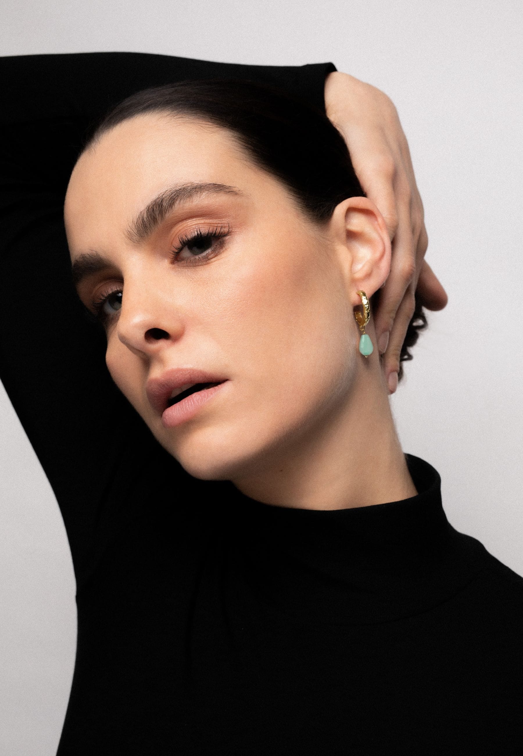 Sadie Aquamarine Hoops made by Lavani Jewels