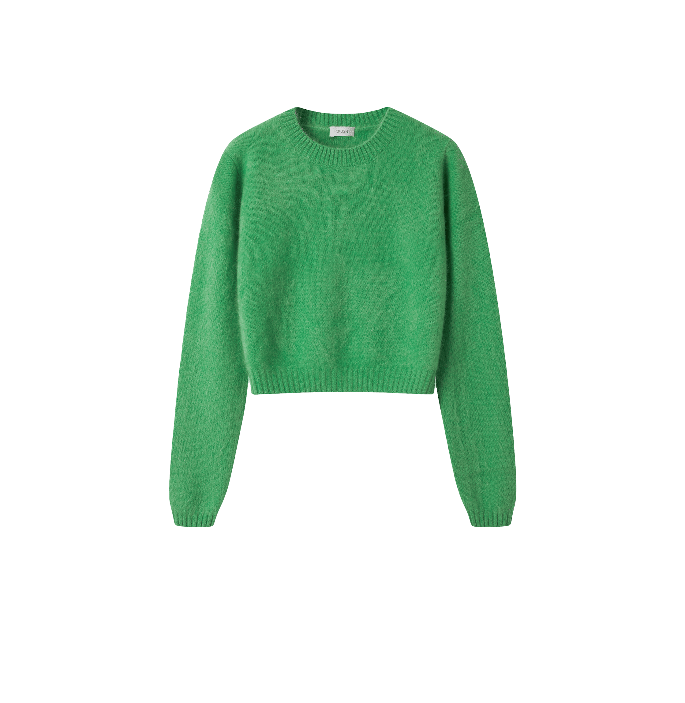 FLUFFY CASHMERE CREWNECK SWEATER in Green made by CRUSH Collection