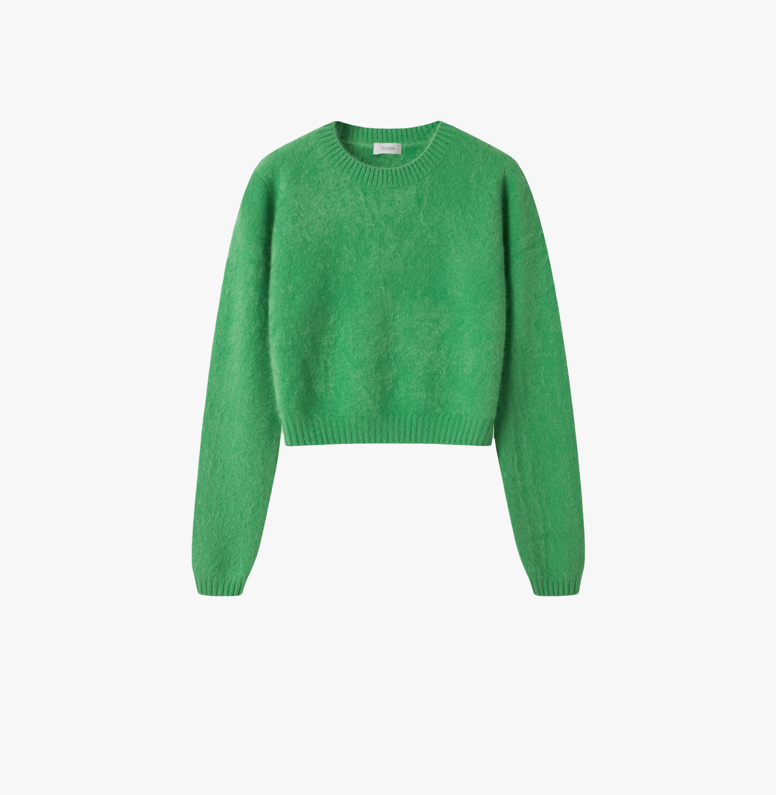 FLUFFY CASHMERE CREWNECK SWEATER in Green made by CRUSH Collection