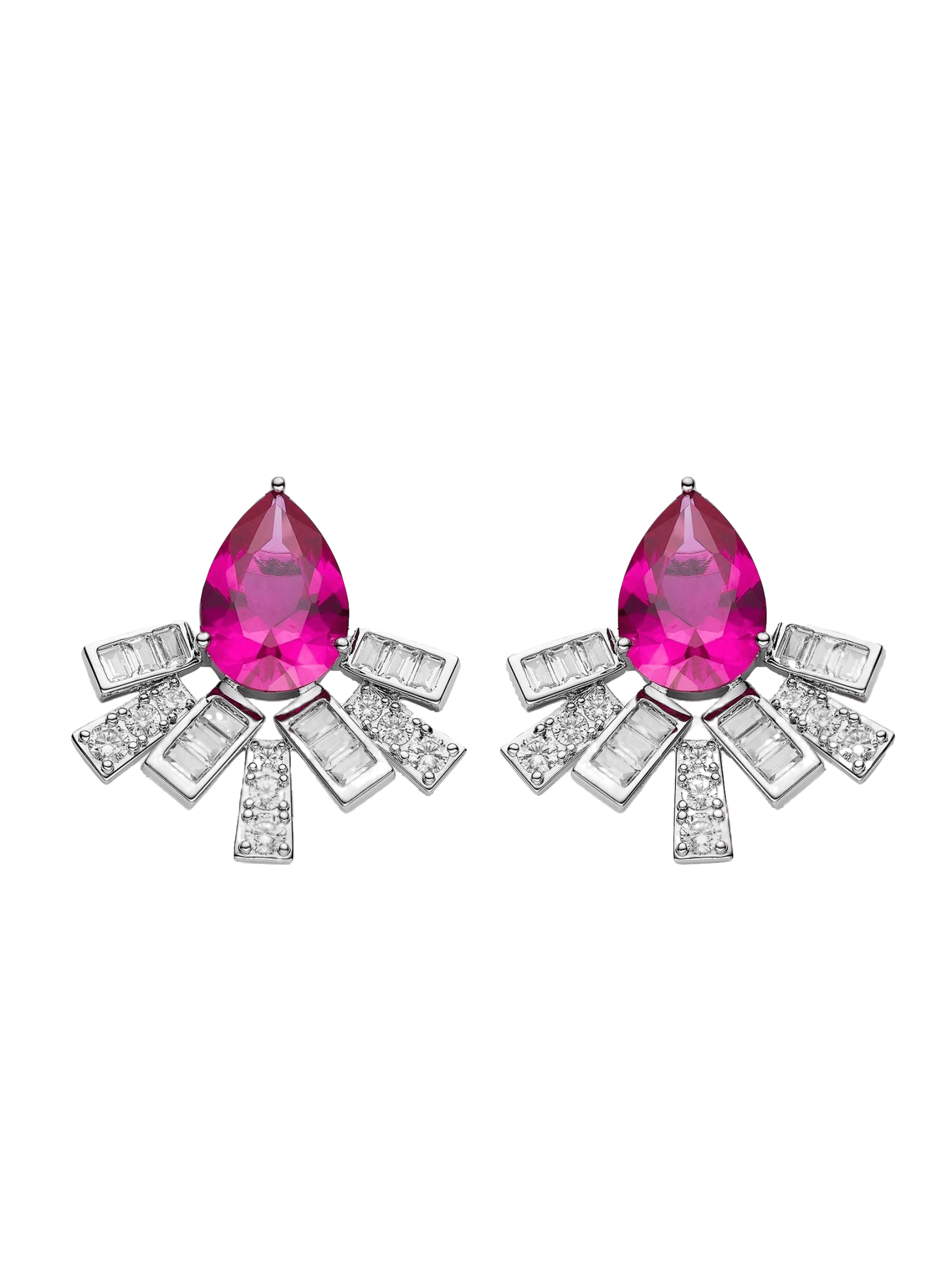 Keira Earrings (Pink) in Silver made by Nana Jacqueline