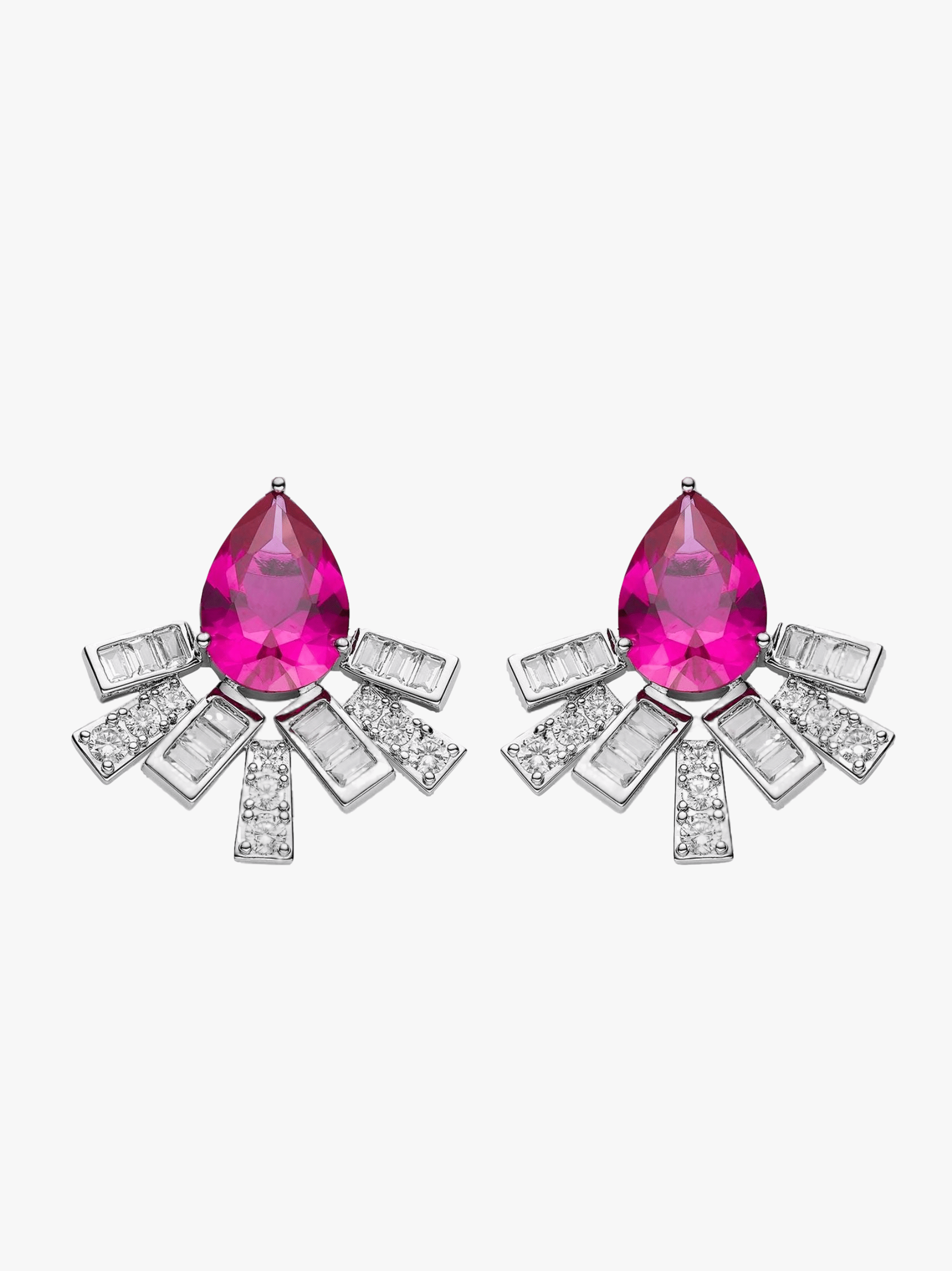 Keira Earrings (Pink) in Silver made by Nana Jacqueline