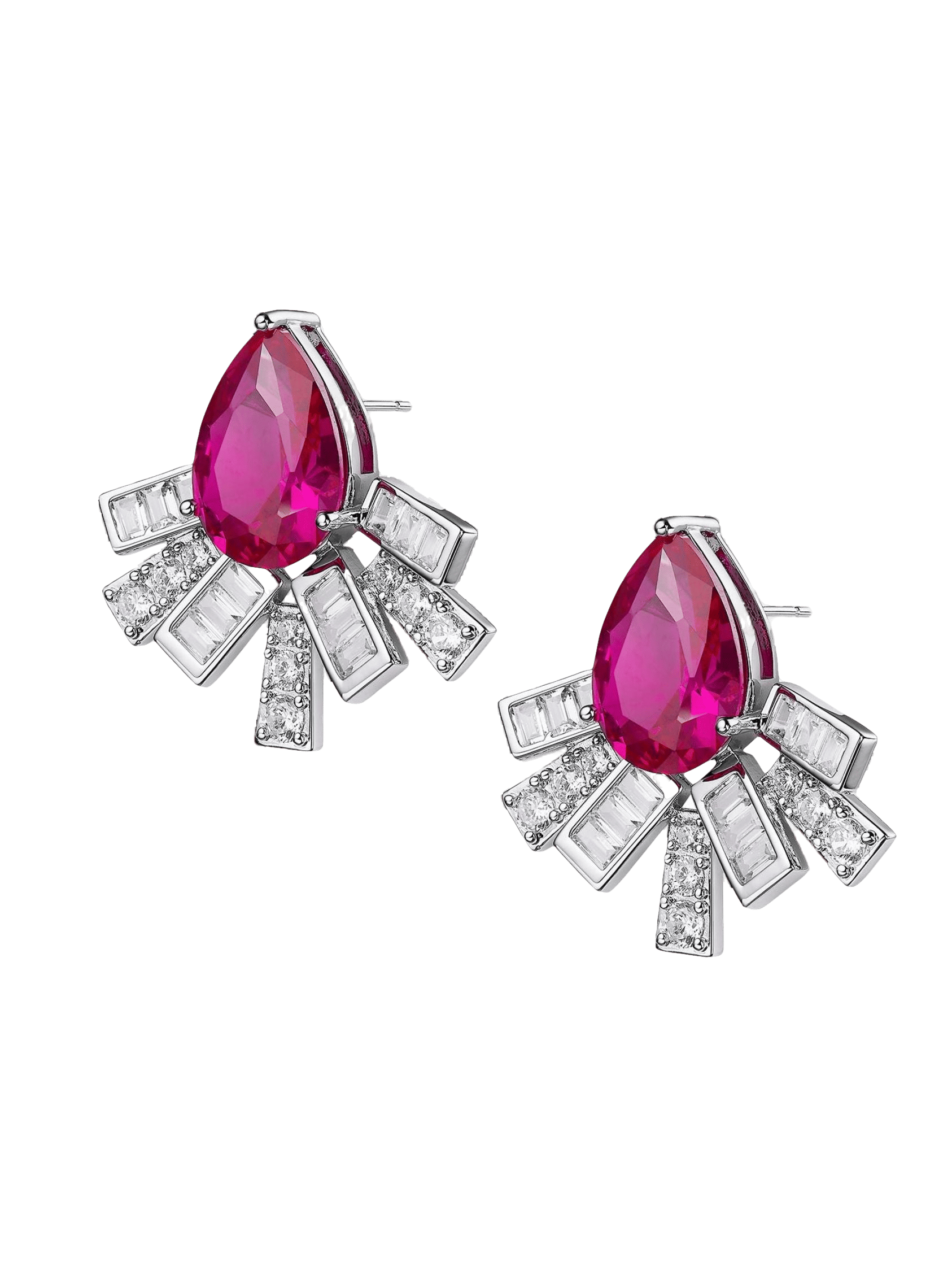 Keira Earrings (Pink) in Silver made by Nana Jacqueline