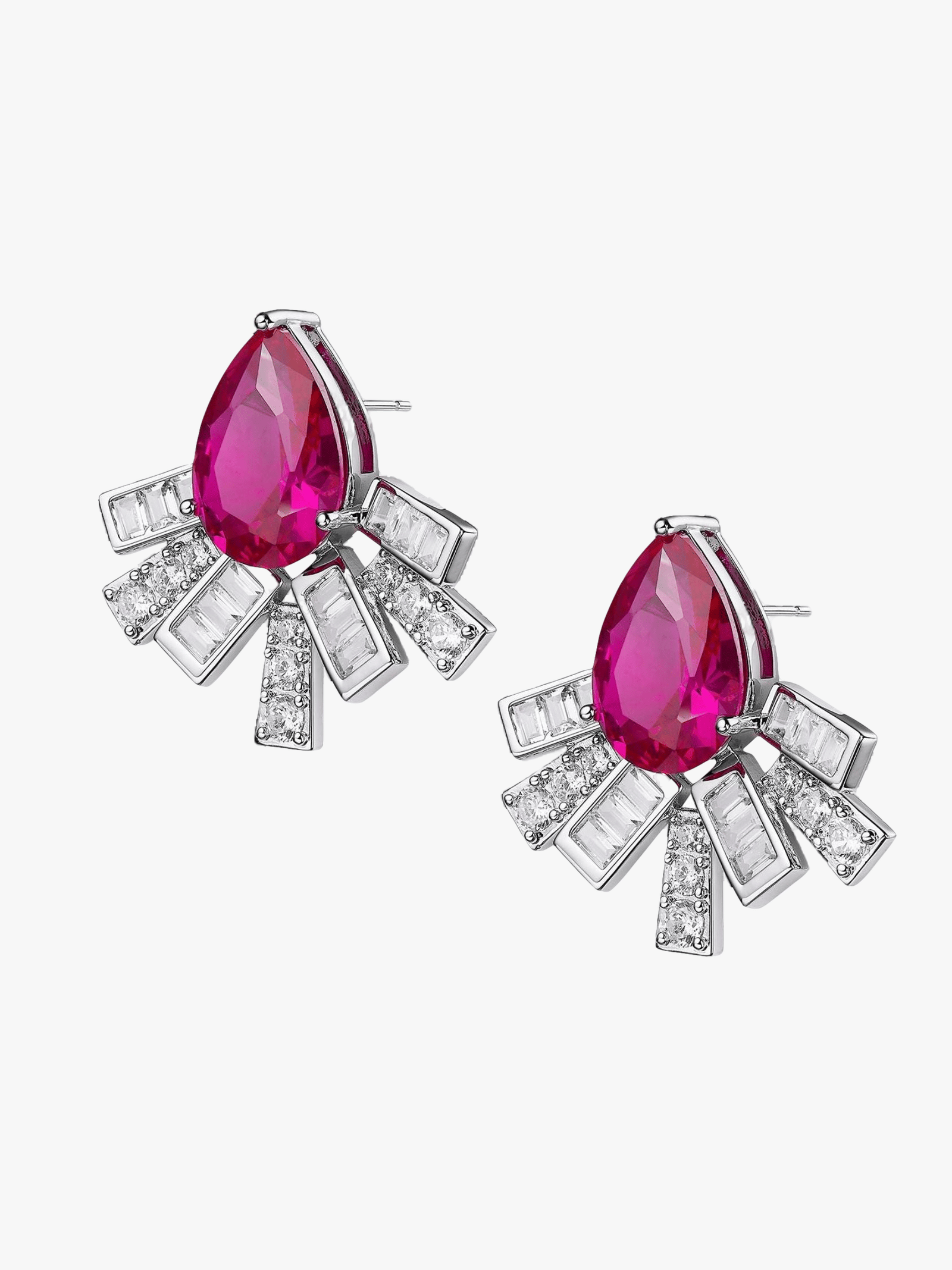 Keira Earrings (Pink) in Silver made by Nana Jacqueline