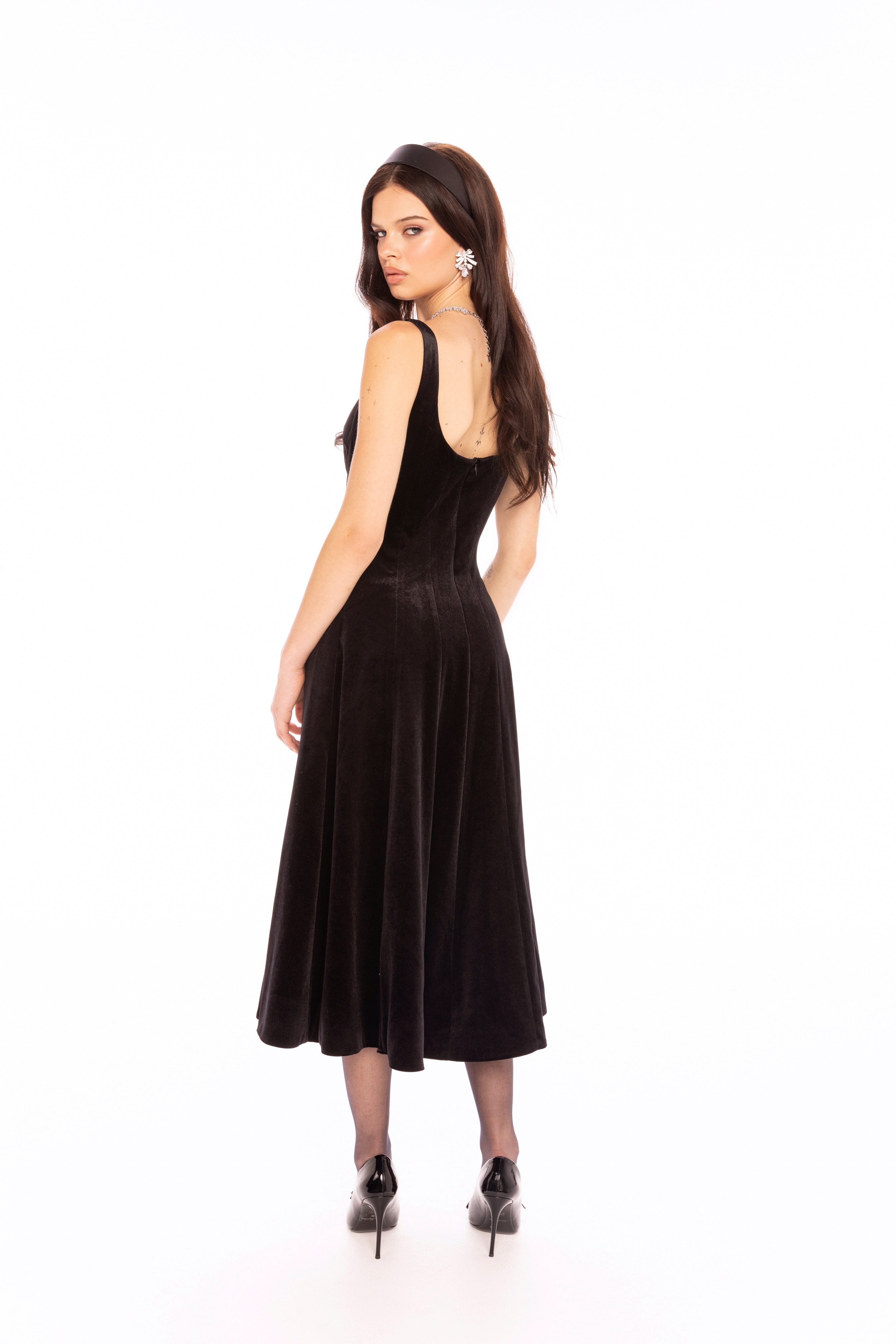 Eleanora Velvet Maxi Dress (Black) made by Nana Jacqueline