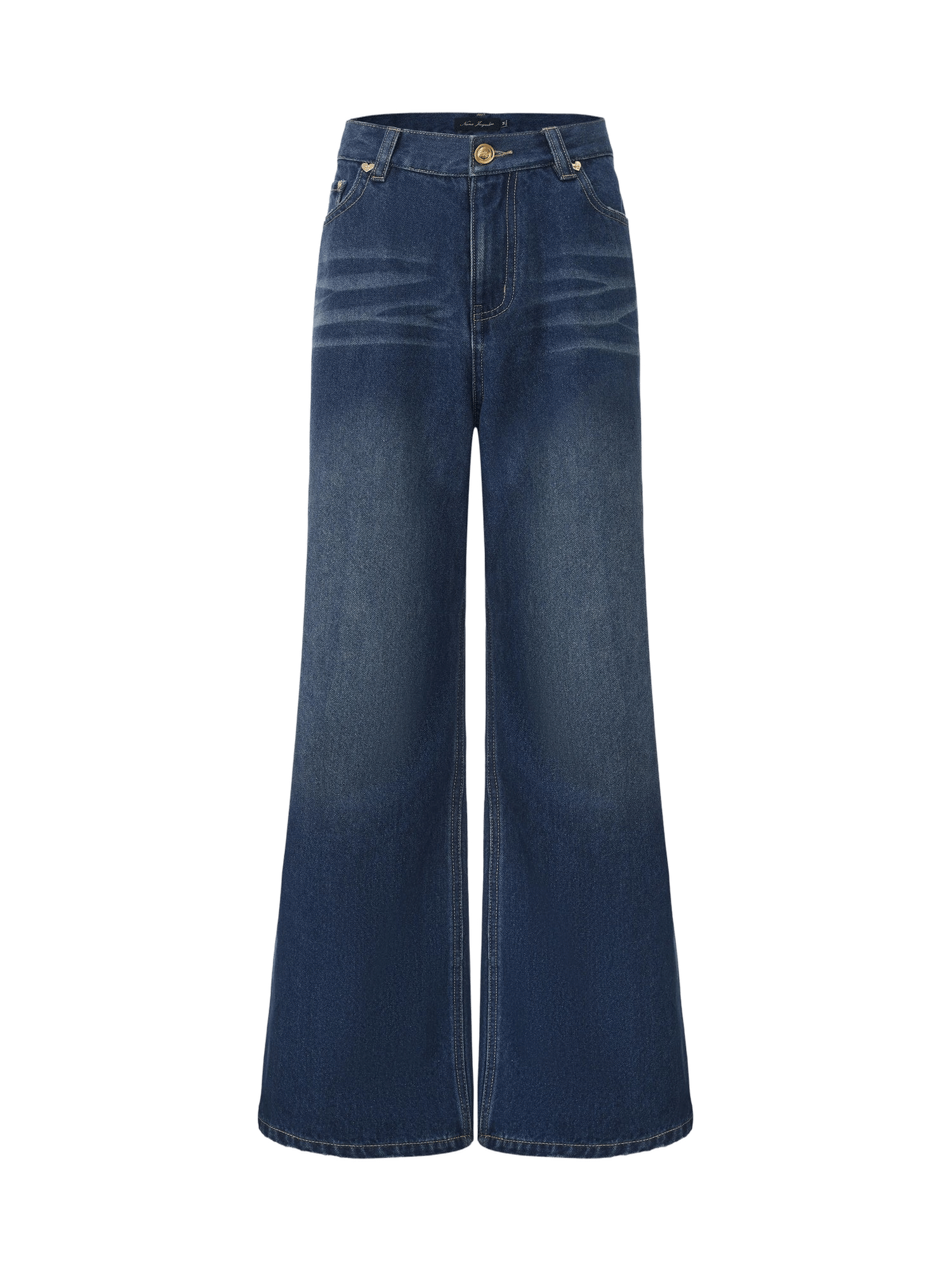 Ava High-Waist Blue Straight Leg Jeans made by Nana Jacqueline