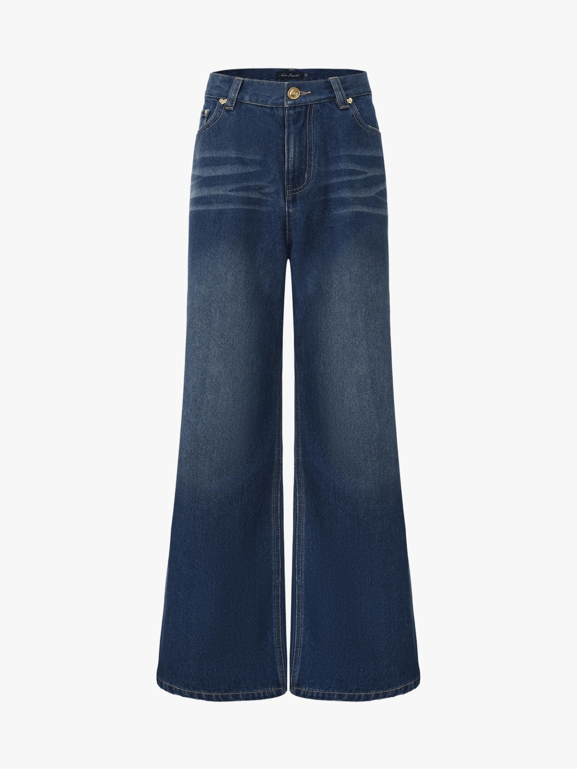 Ava High-Waist Blue Straight Leg Jeans made by Nana Jacqueline