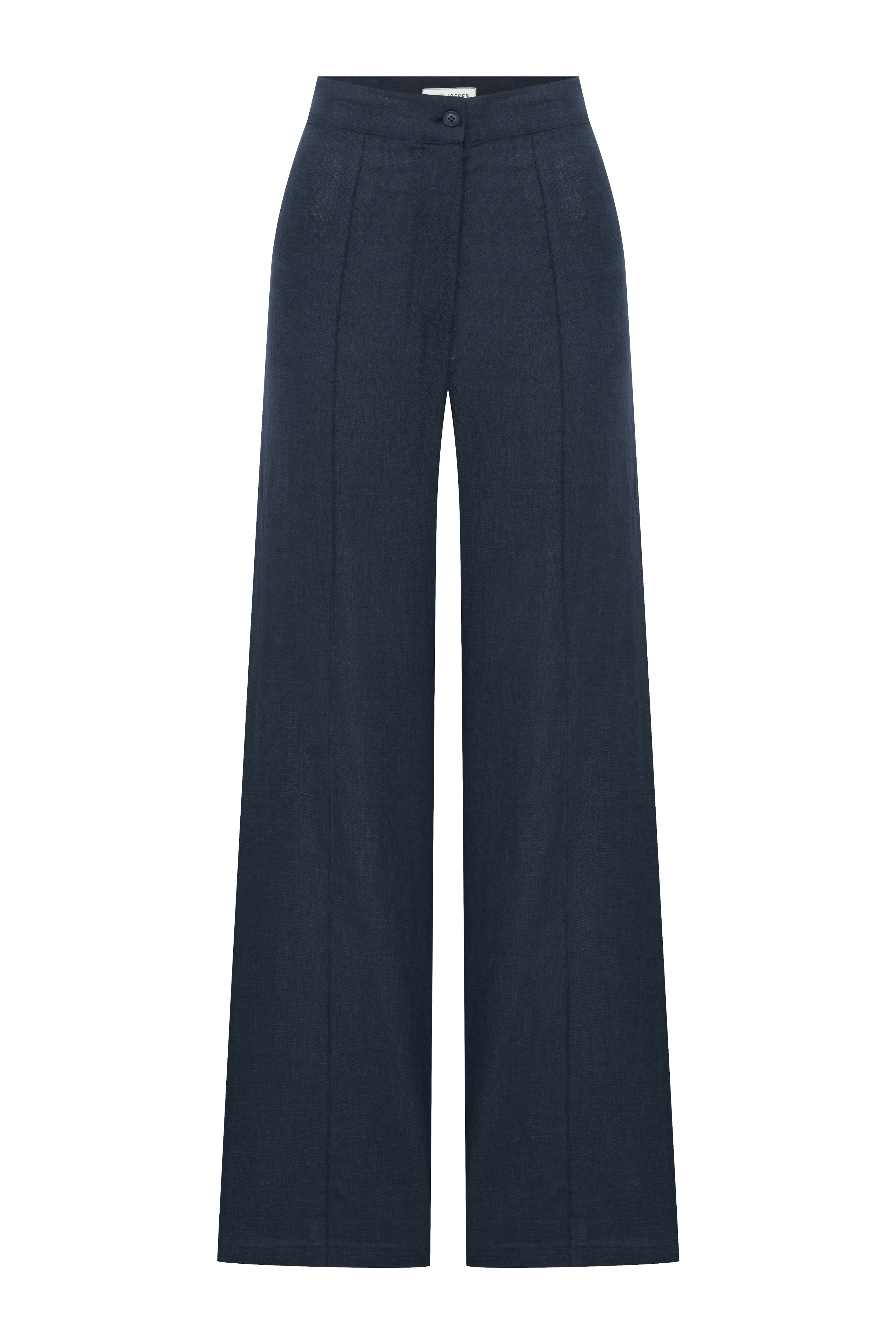 Millie Linen Trousers in Dark Navy made by Nazli Ceren