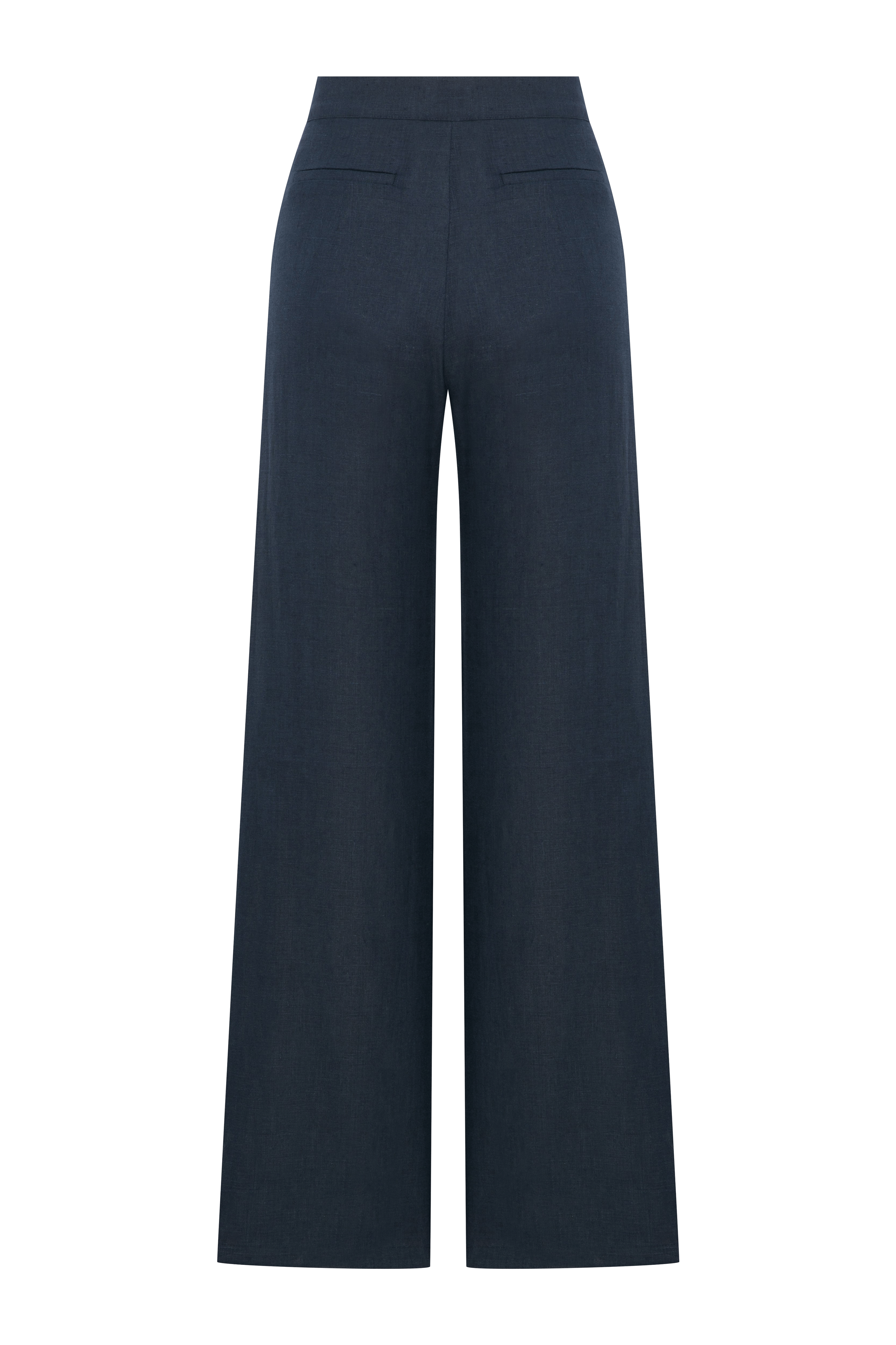 Millie Linen Trousers in Dark Navy made by Nazli Ceren