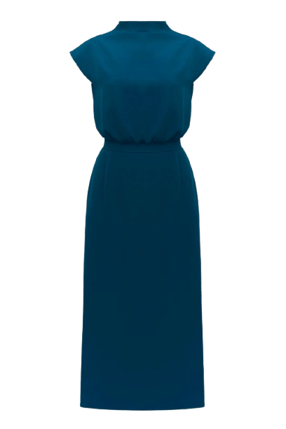 TESSA blue kimono sleeves midi dress made by UNDRESS