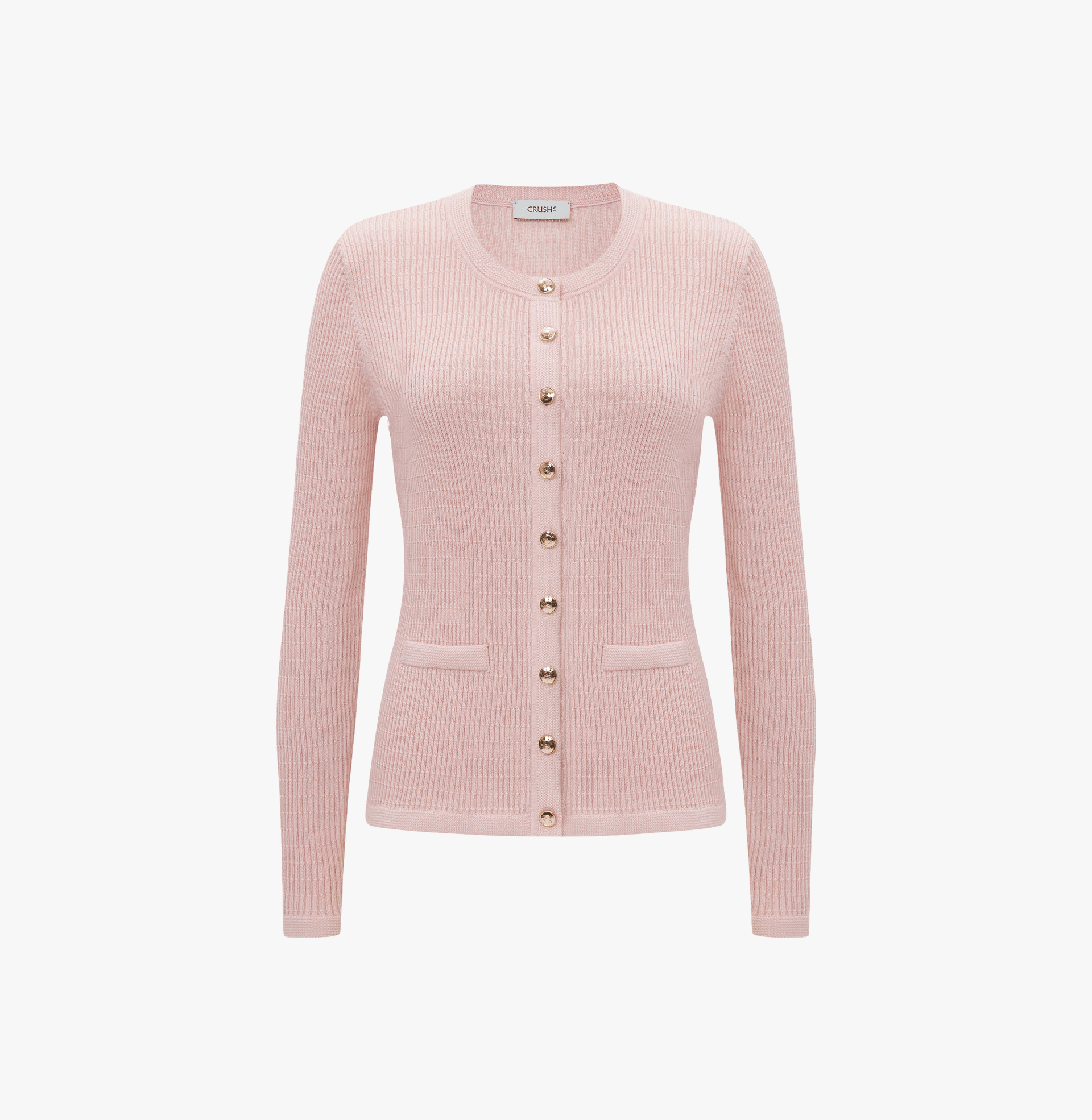 SILK CASHMERE CABLE-KNIT CARDIGAN in Pink made by CRUSH Collection