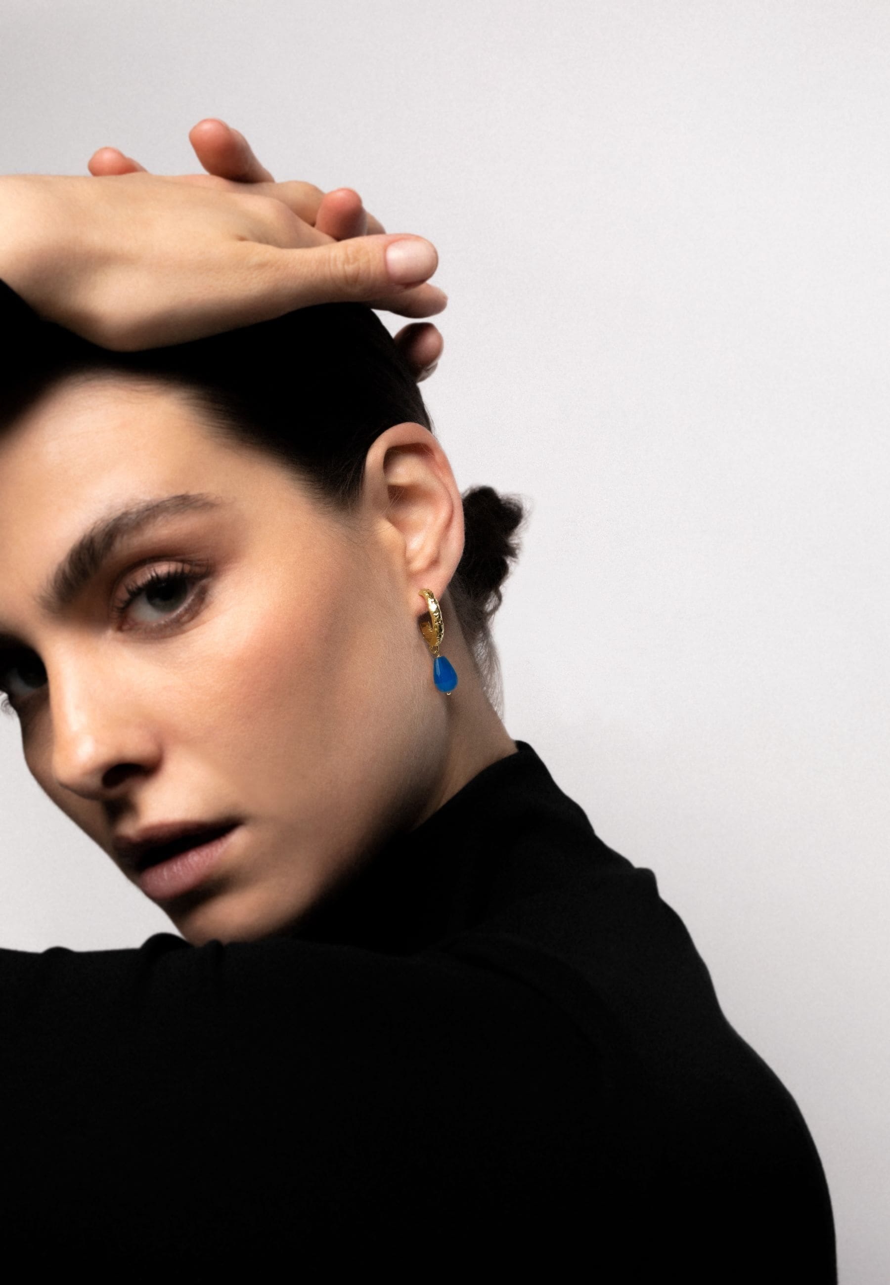 Sadie Blue Hoops made by Lavani Jewels