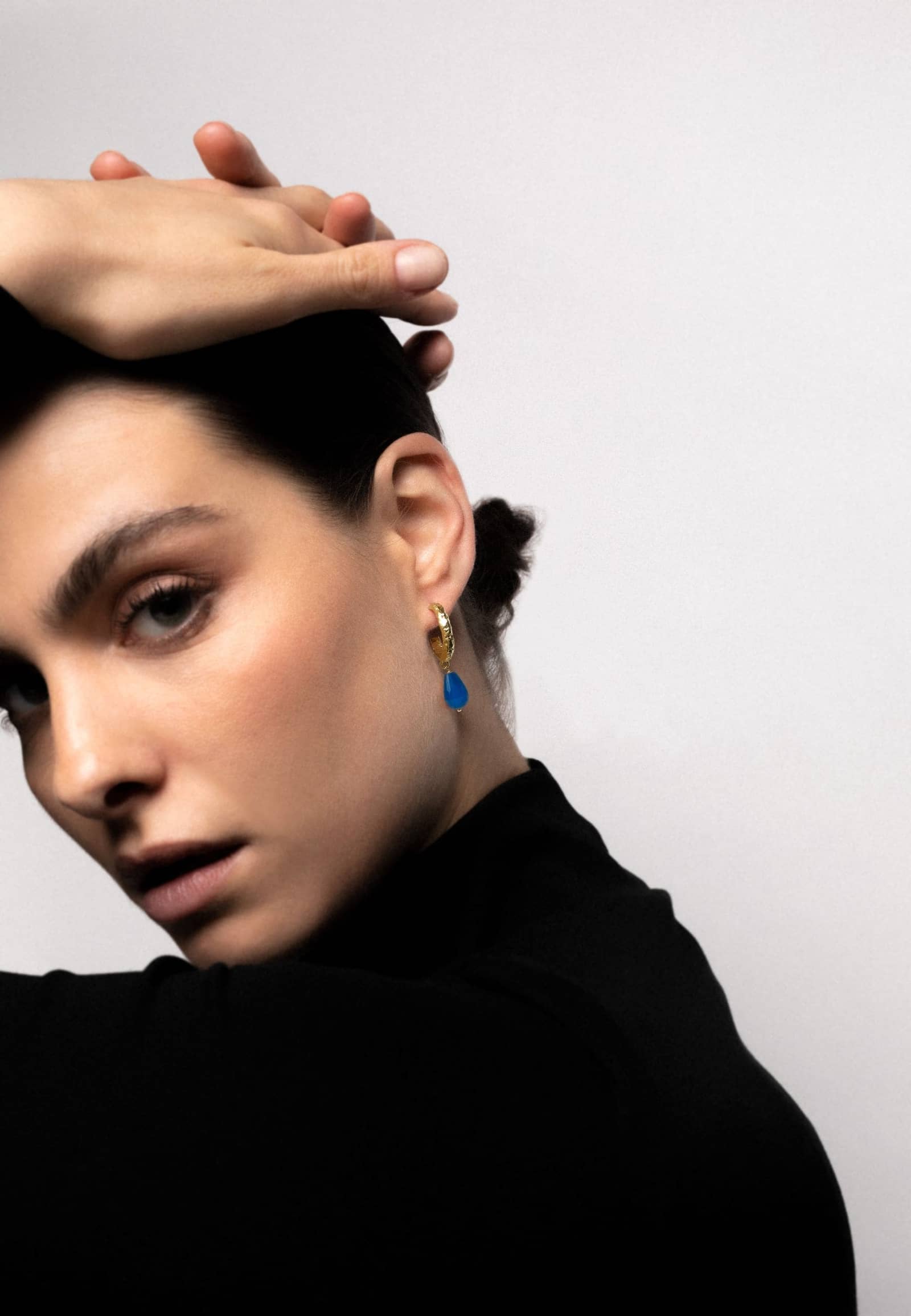 Sadie Blue Hoops made by Lavani Jewels