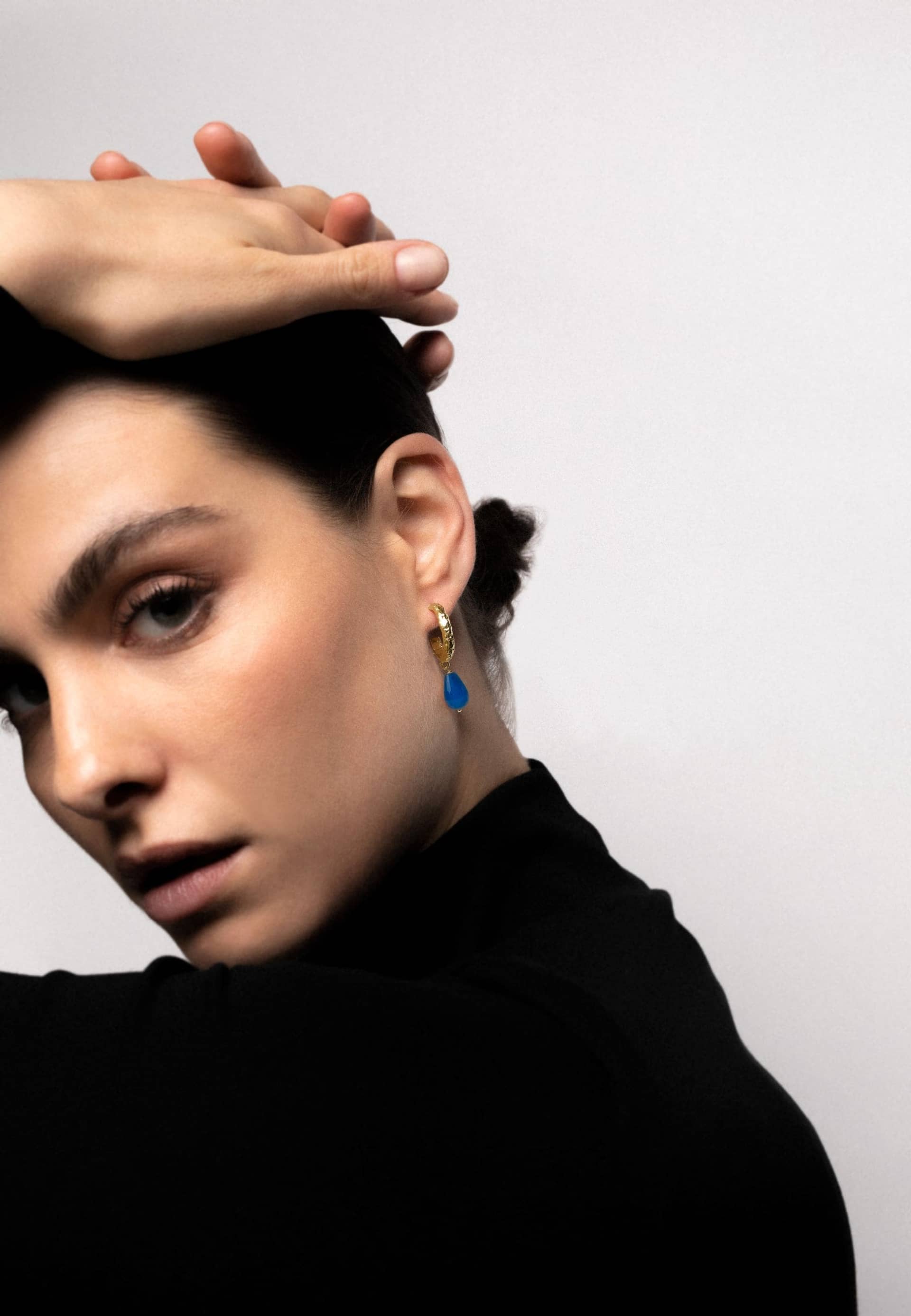 Sadie Blue Hoops made by Lavani Jewels