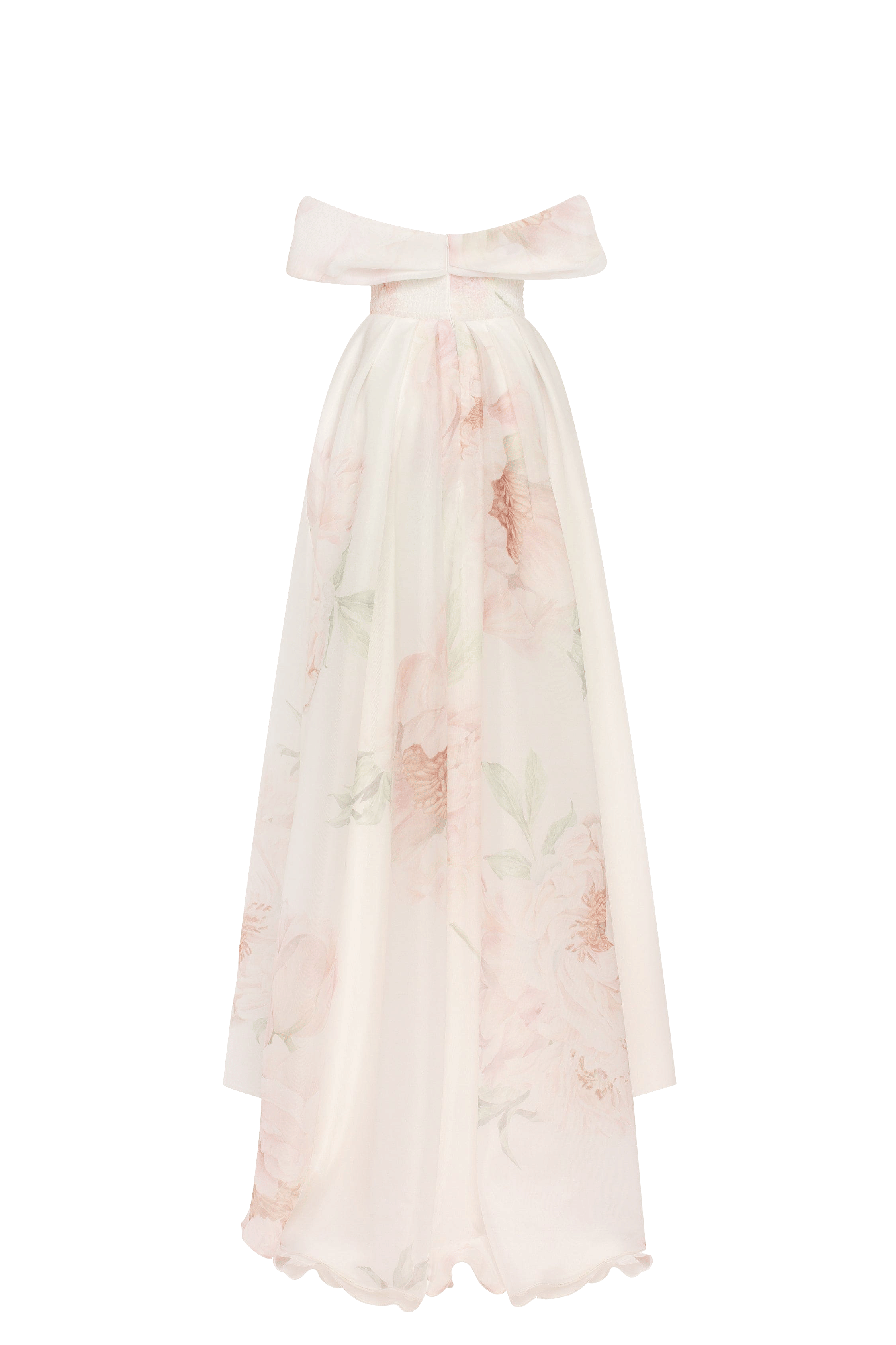 Gorgeous pink peony off-the-shoulder maxi dress, Garden of Eden made by Milla