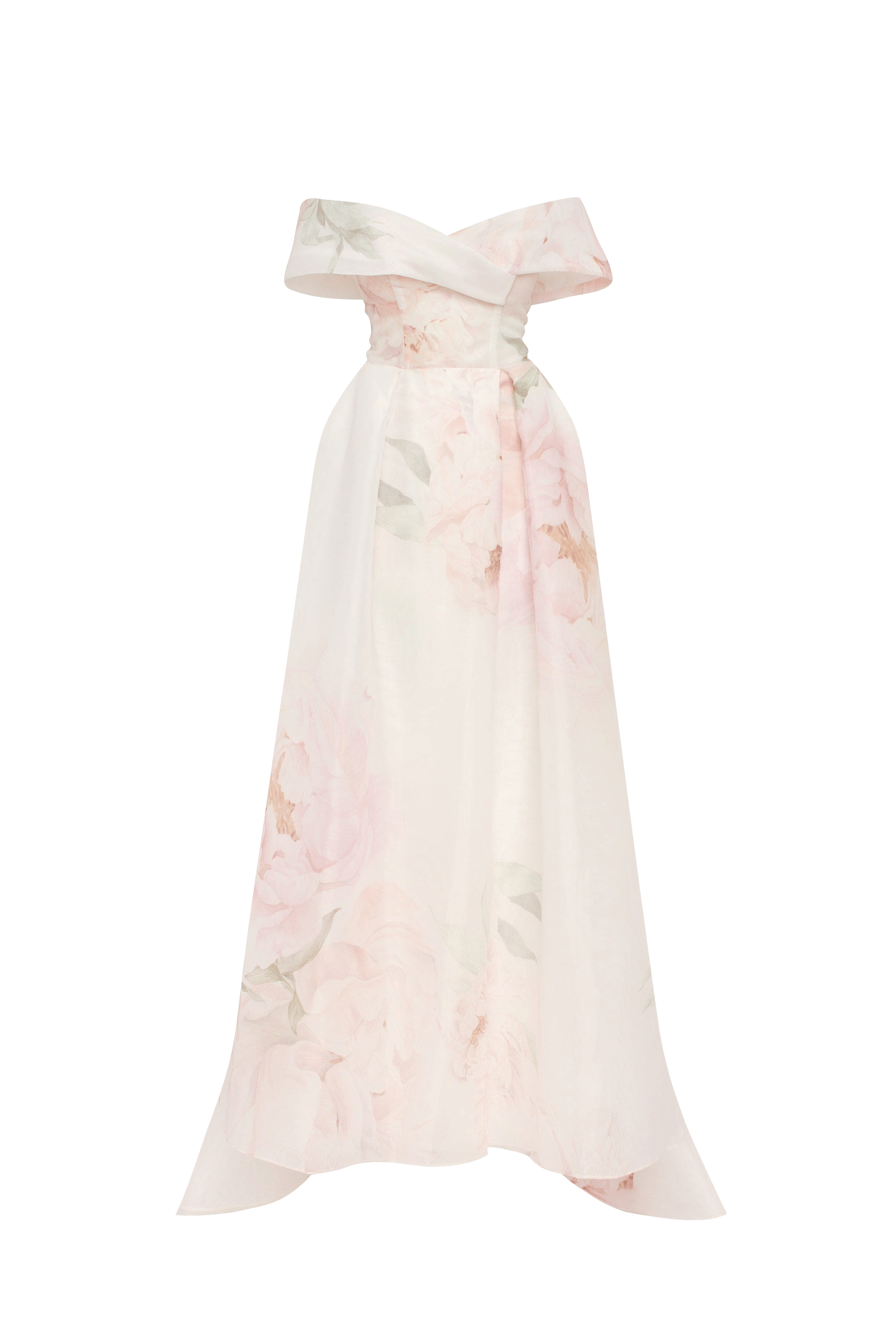 Gorgeous pink peony off-the-shoulder maxi dress, Garden of Eden made by Milla