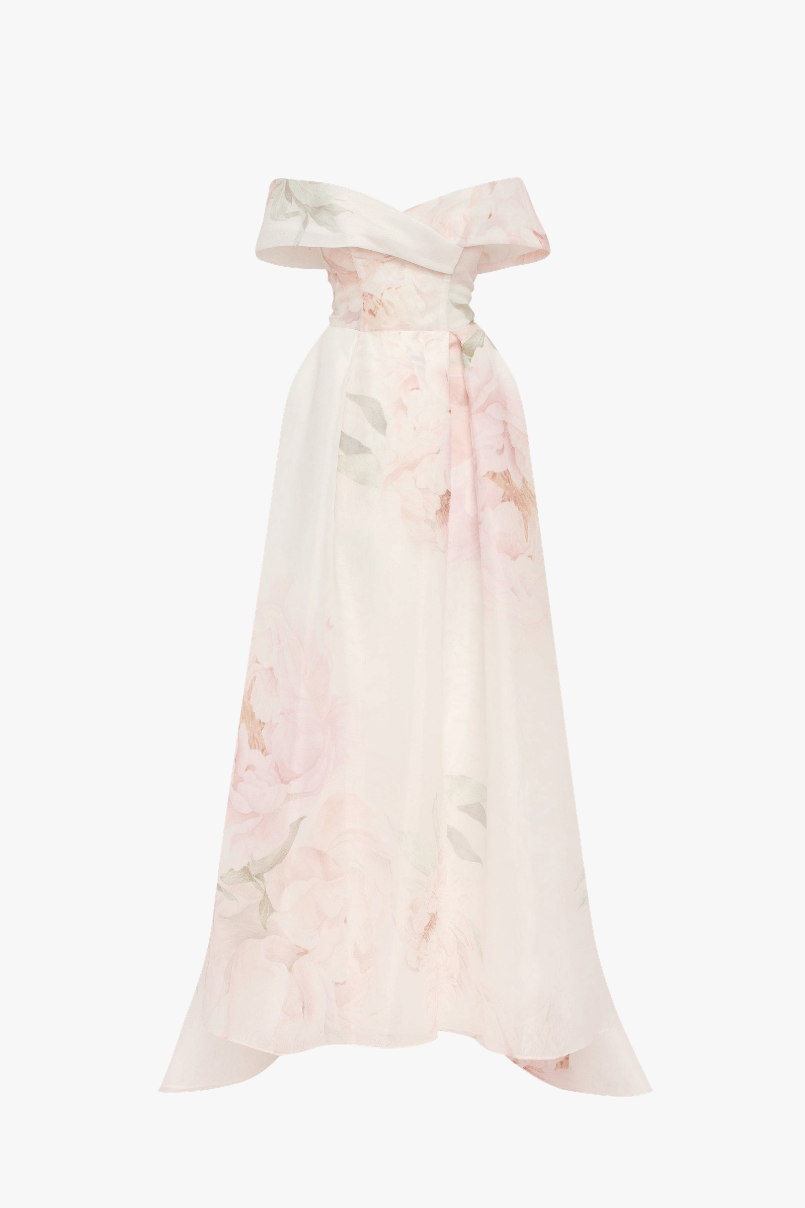 Gorgeous pink peony off-the-shoulder maxi dress, Garden of Eden made by Milla