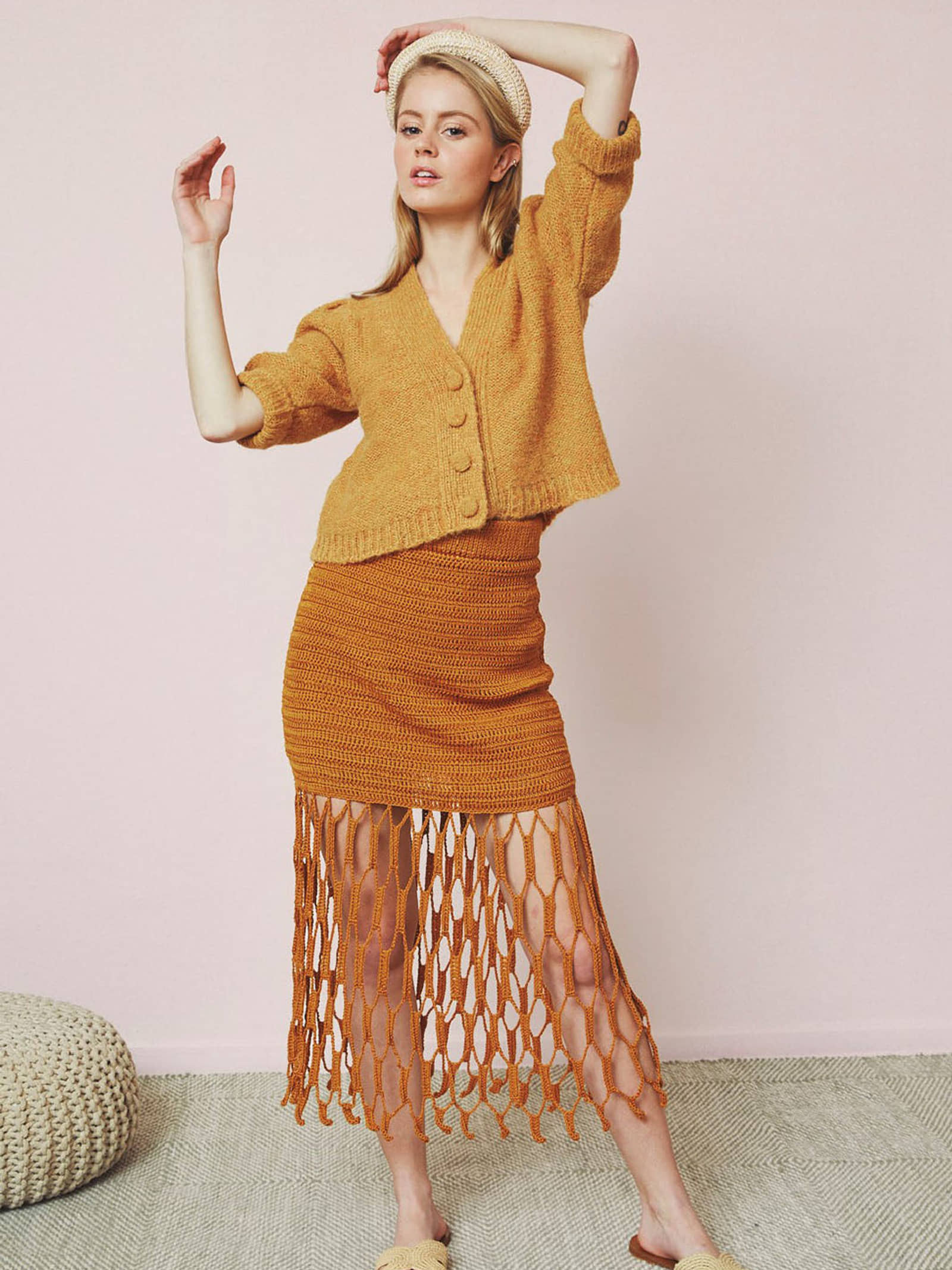 JORDAN cardigan in Orange made by AYNI