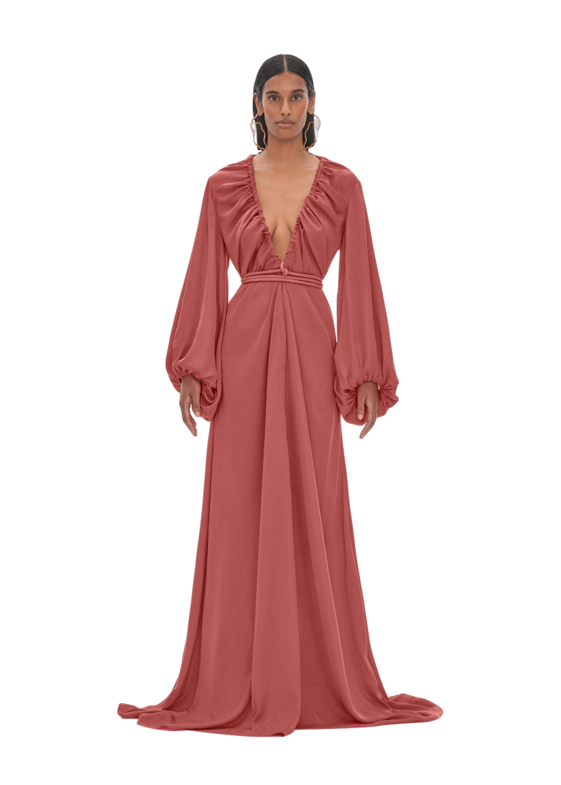 NEEMA DUSTY APRICOT ROBE made by Andrea Iyamah