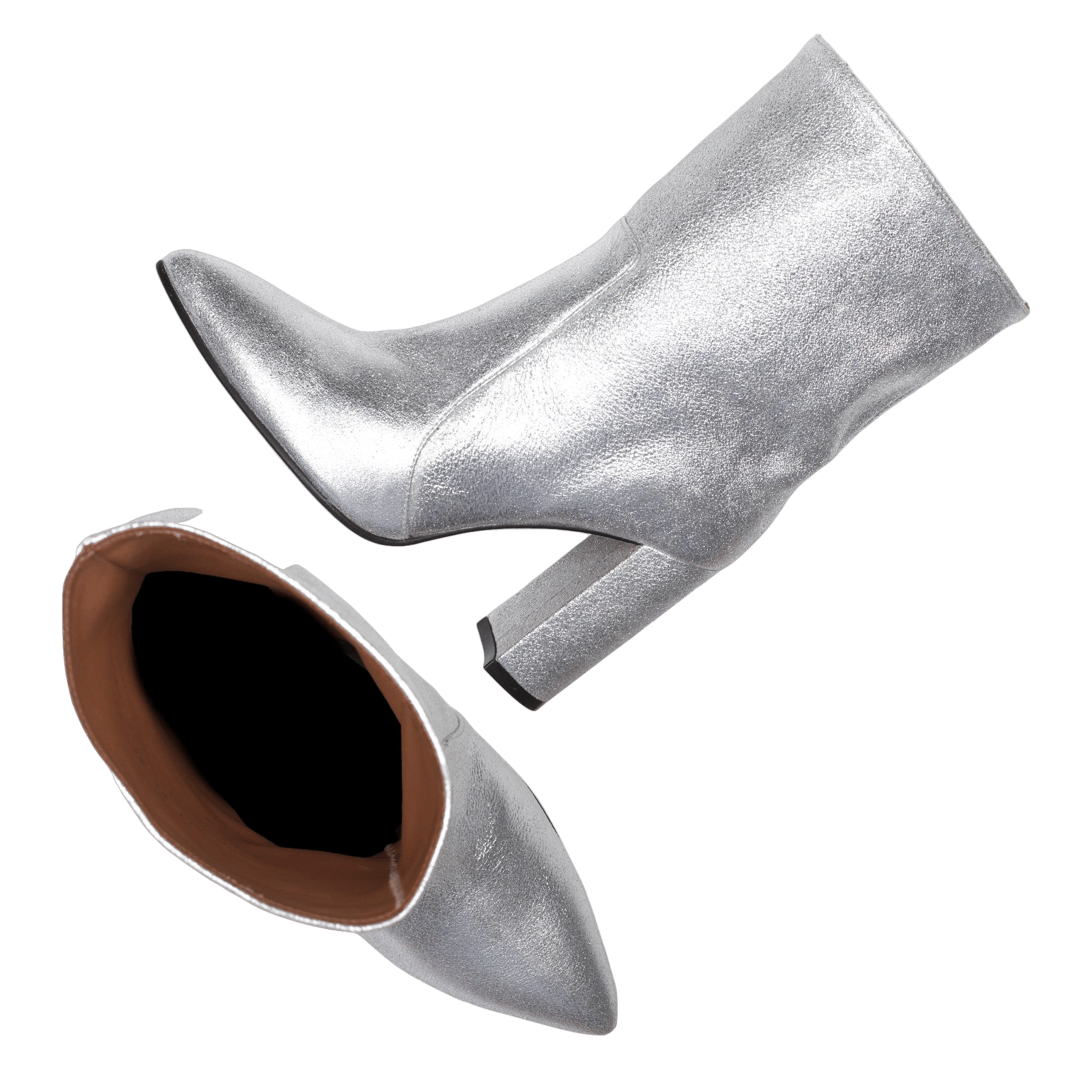 METALLIC WHITE ANKLE BOOTS in Silver made by Toral