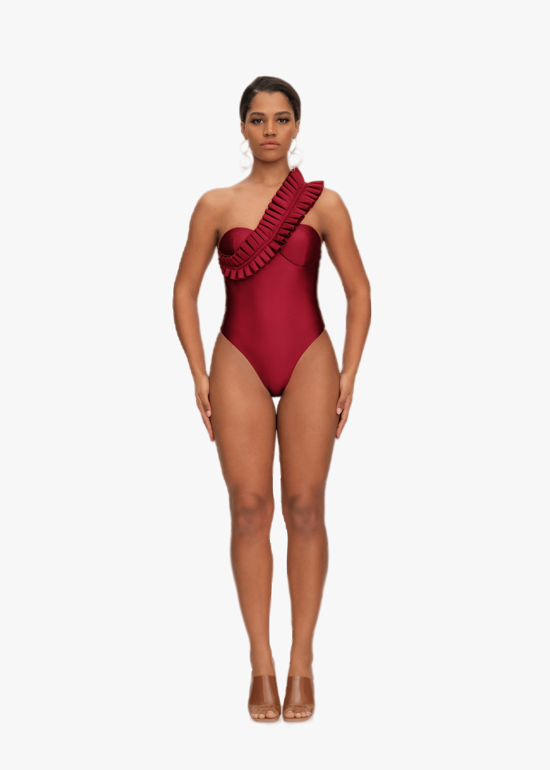 NISI ONE PIECE SWIMSUIT - WINE made by Andrea Iyamah