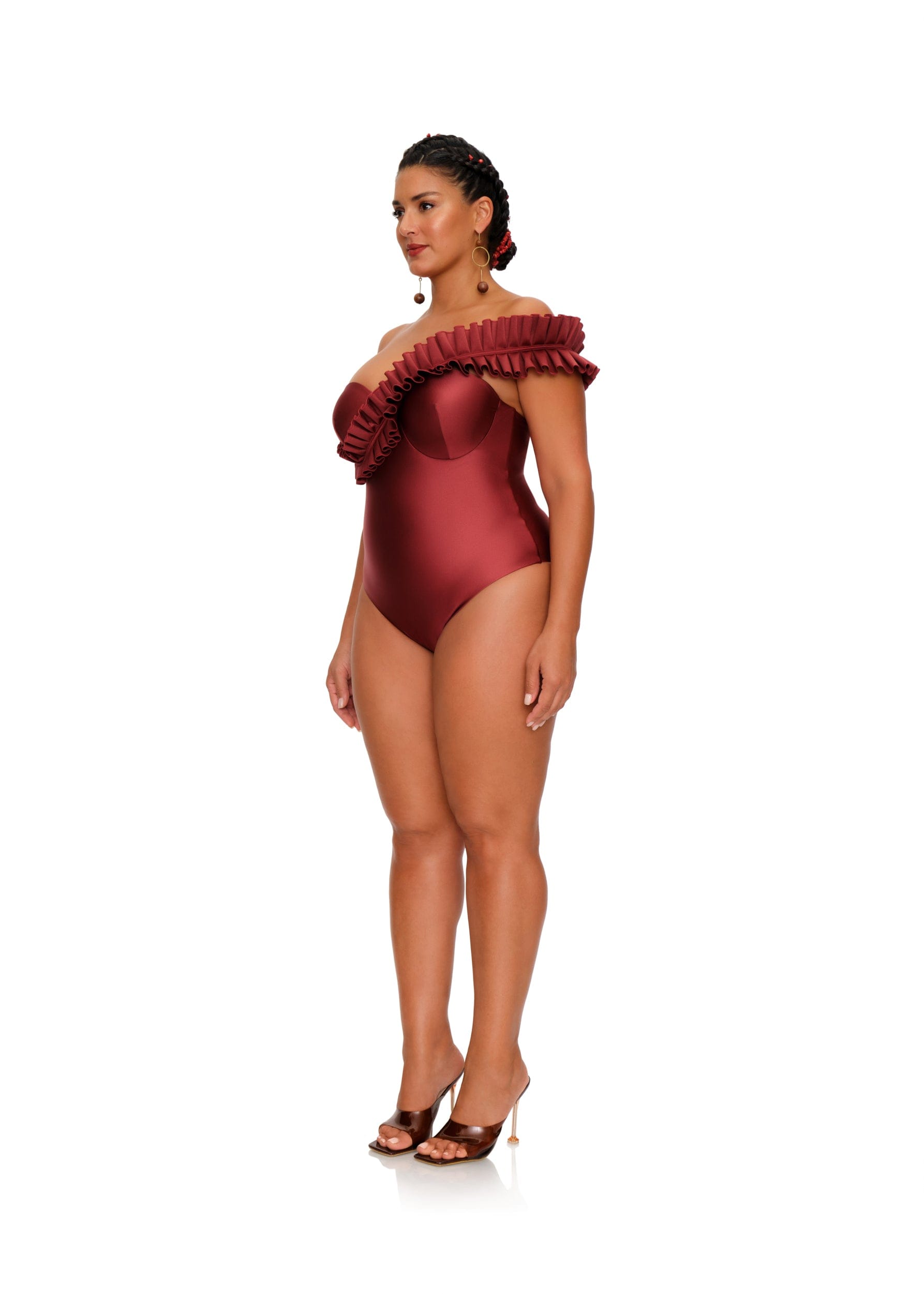 NISI ONE PIECE SWIMSUIT - WINE made by Andrea Iyamah