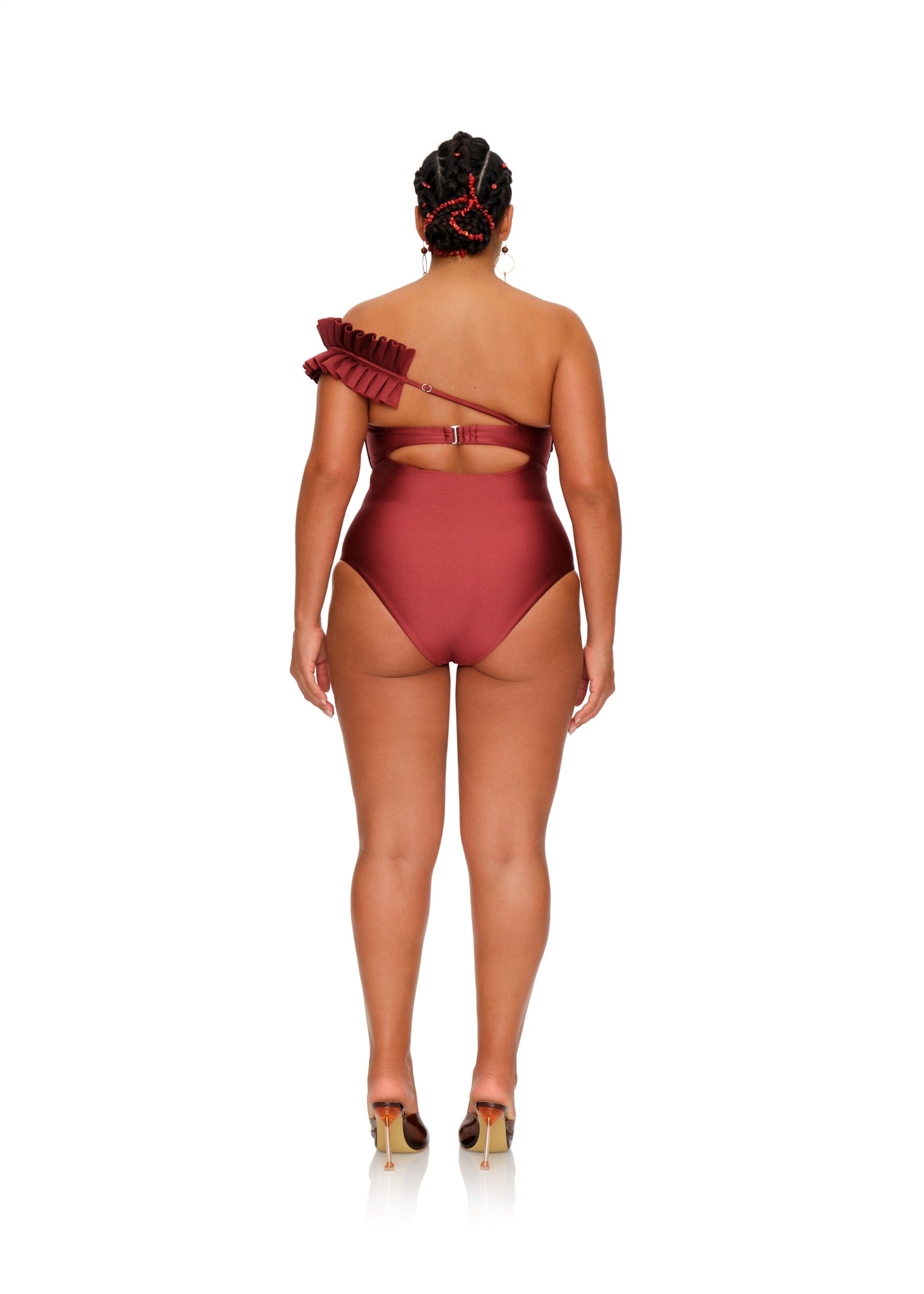 NISI ONE PIECE SWIMSUIT - WINE made by Andrea Iyamah