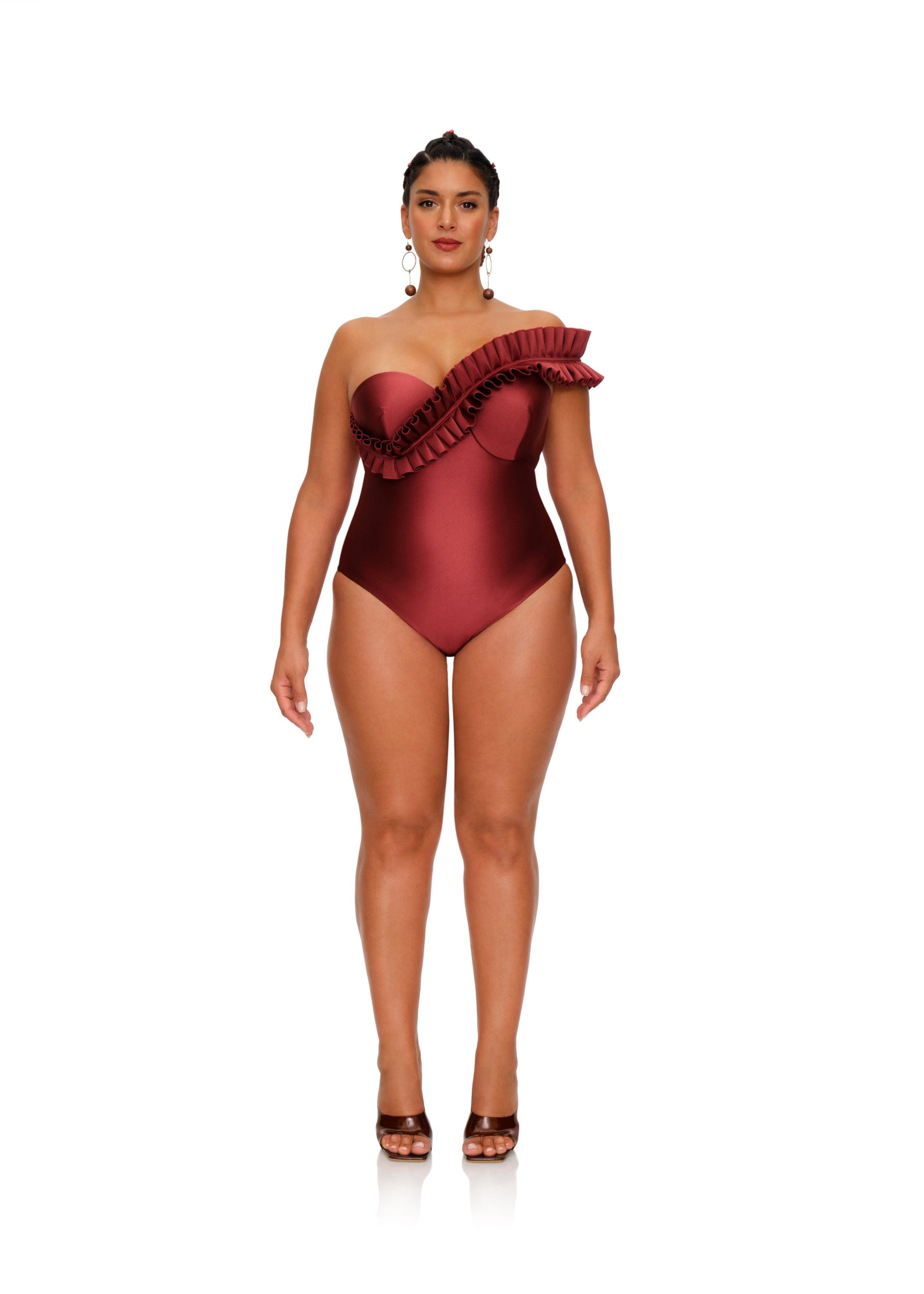 NISI ONE PIECE SWIMSUIT - WINE made by Andrea Iyamah