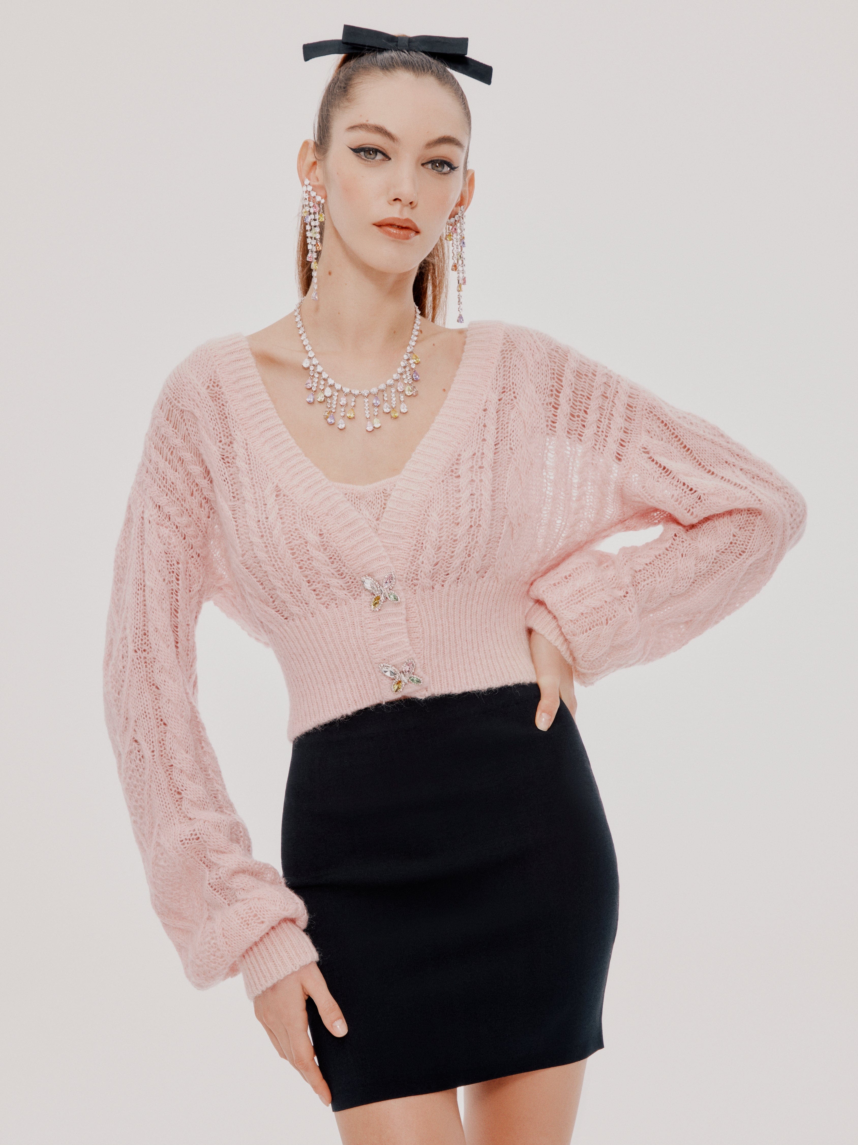 Chiara Sweater (Final Sale) in Pink made by Nana Jacqueline