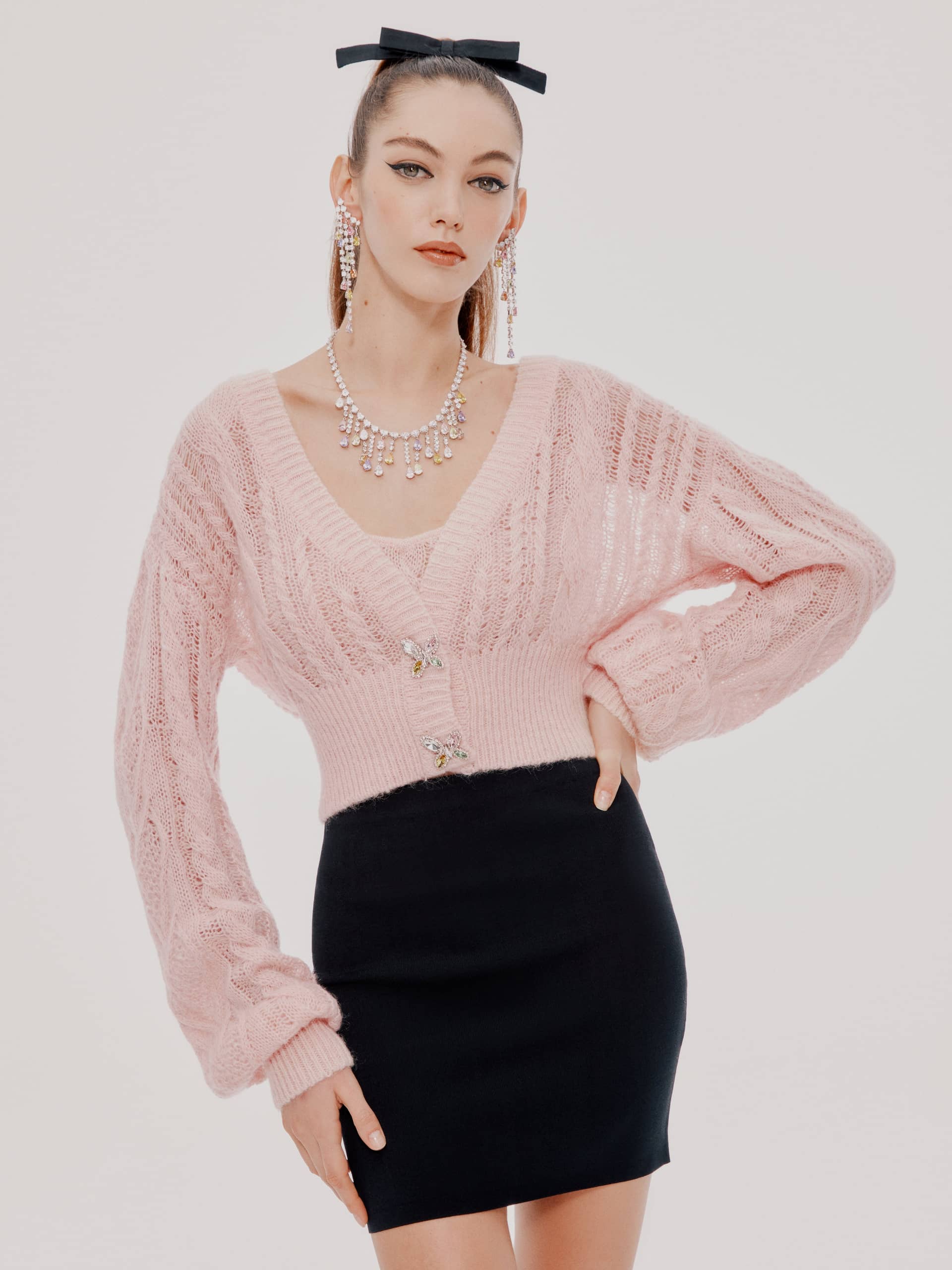 Chiara Sweater (Final Sale) in Pink made by Nana Jacqueline