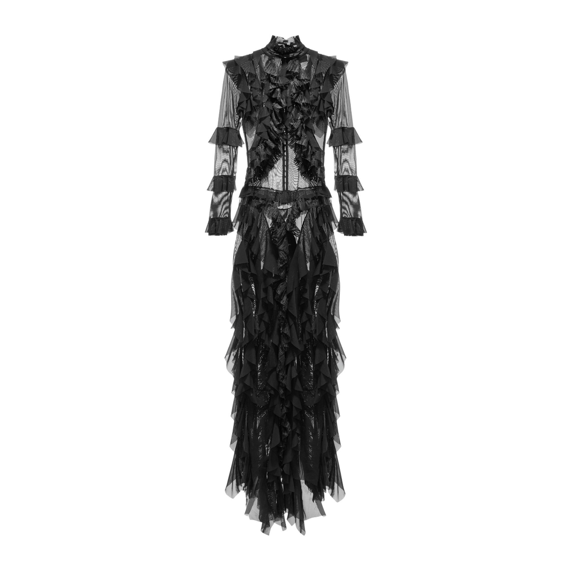 Long Sheer Dress Black made by YAVORSKA