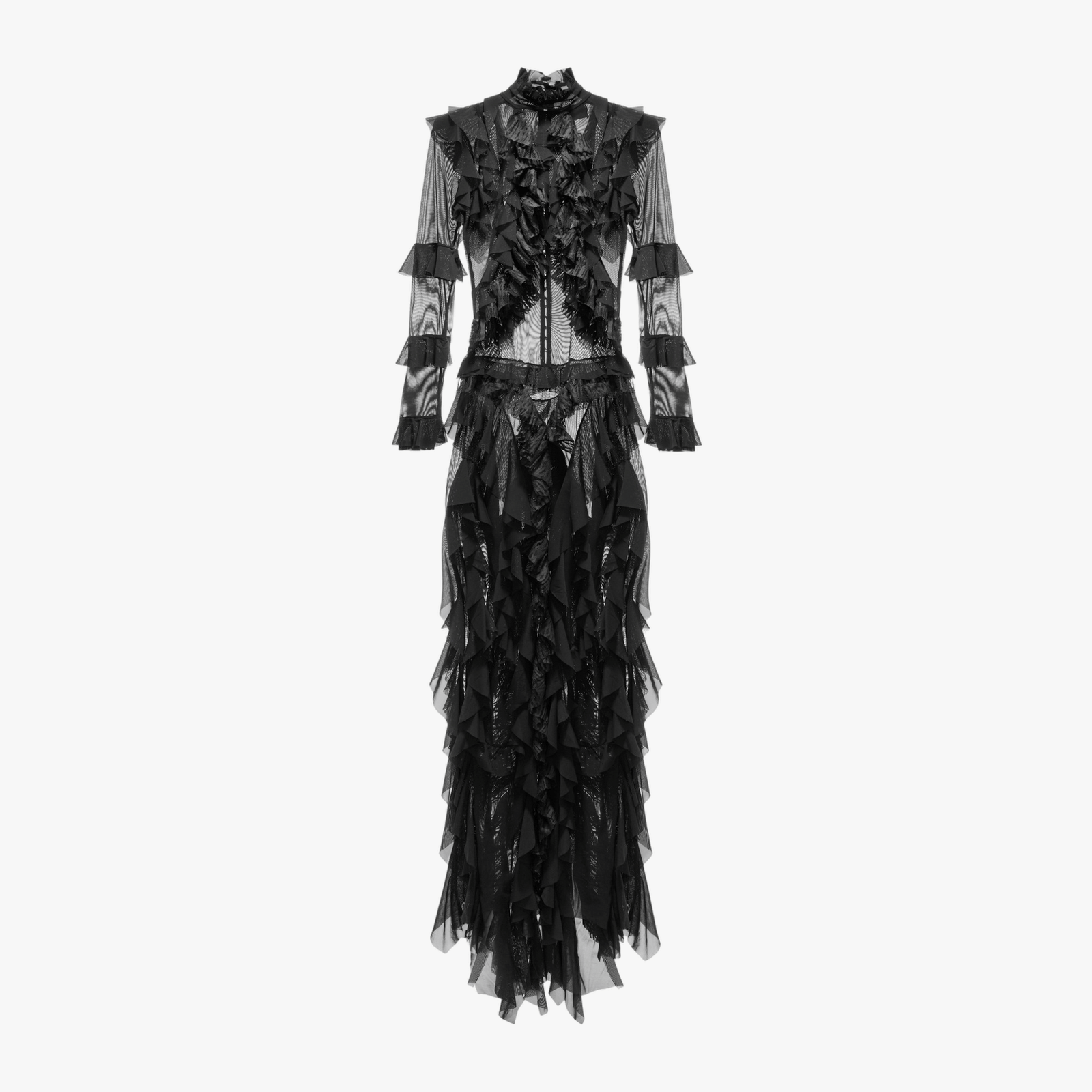 Long Sheer Dress Black made by YAVORSKA