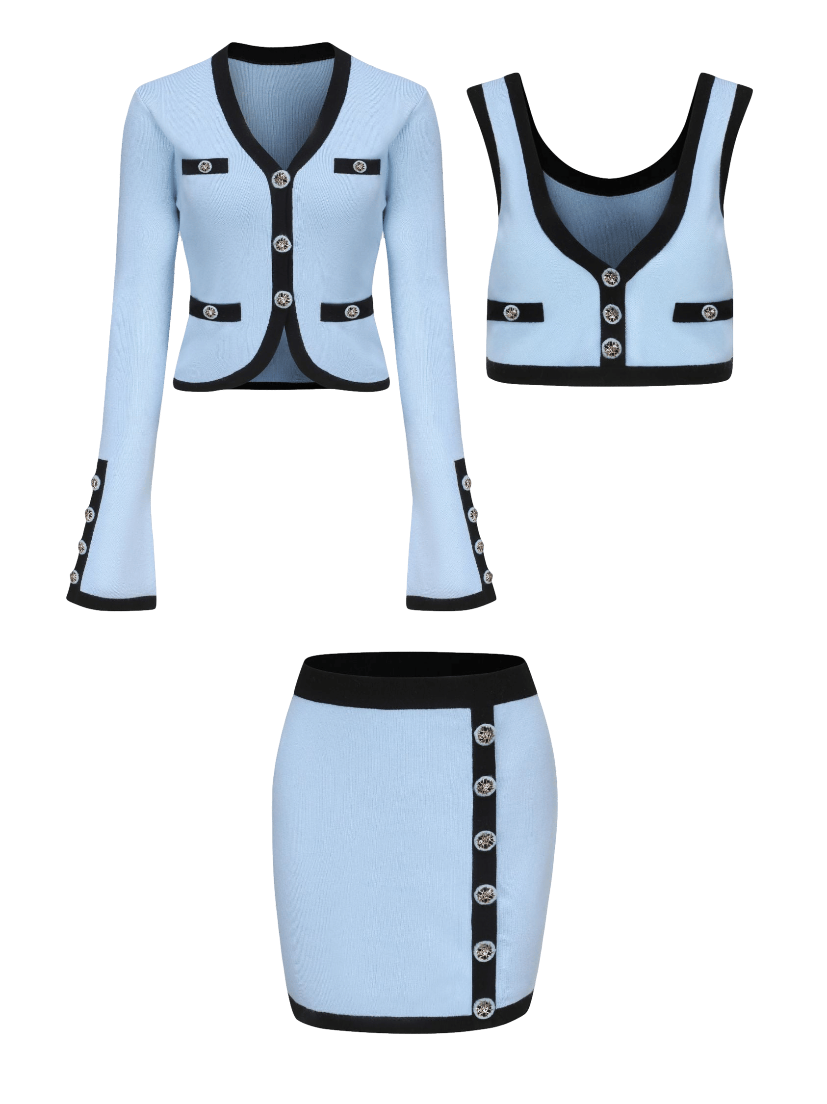 Matilda Knit Set (Blue) made by Nana Jacqueline