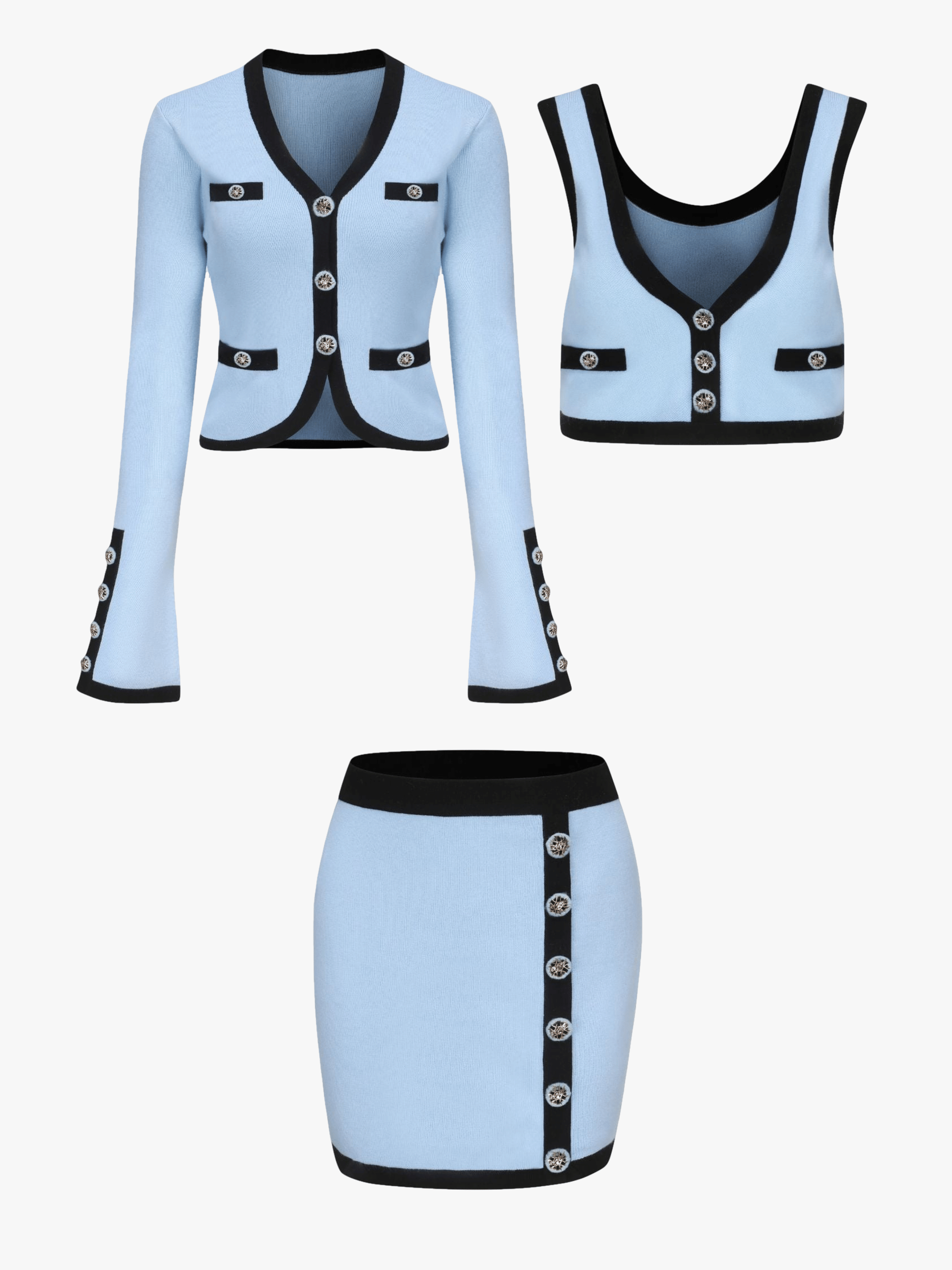 Matilda Knit Set (Blue) made by Nana Jacqueline