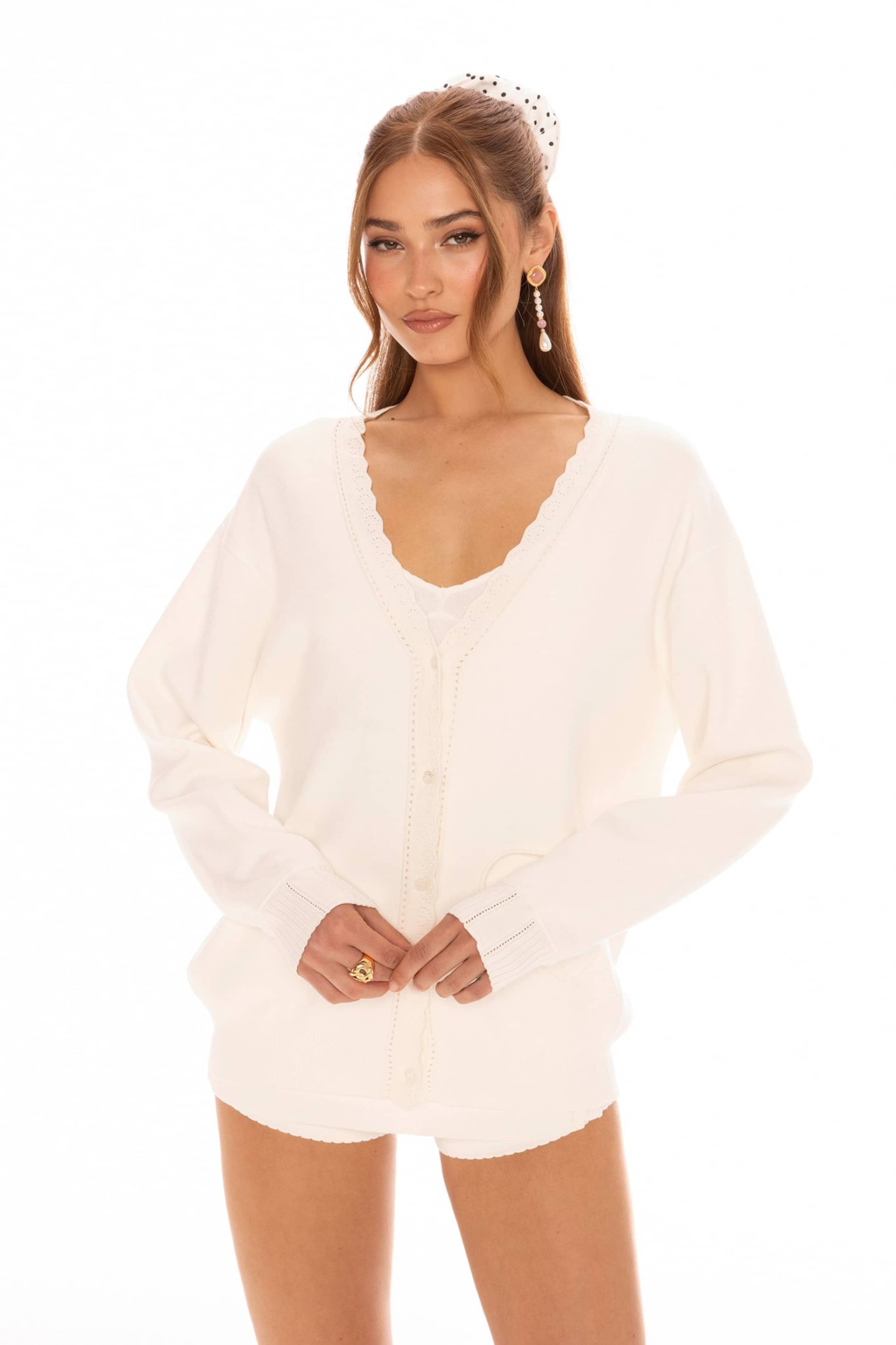 Carrie Cardigan (White) made by Nana Jacqueline