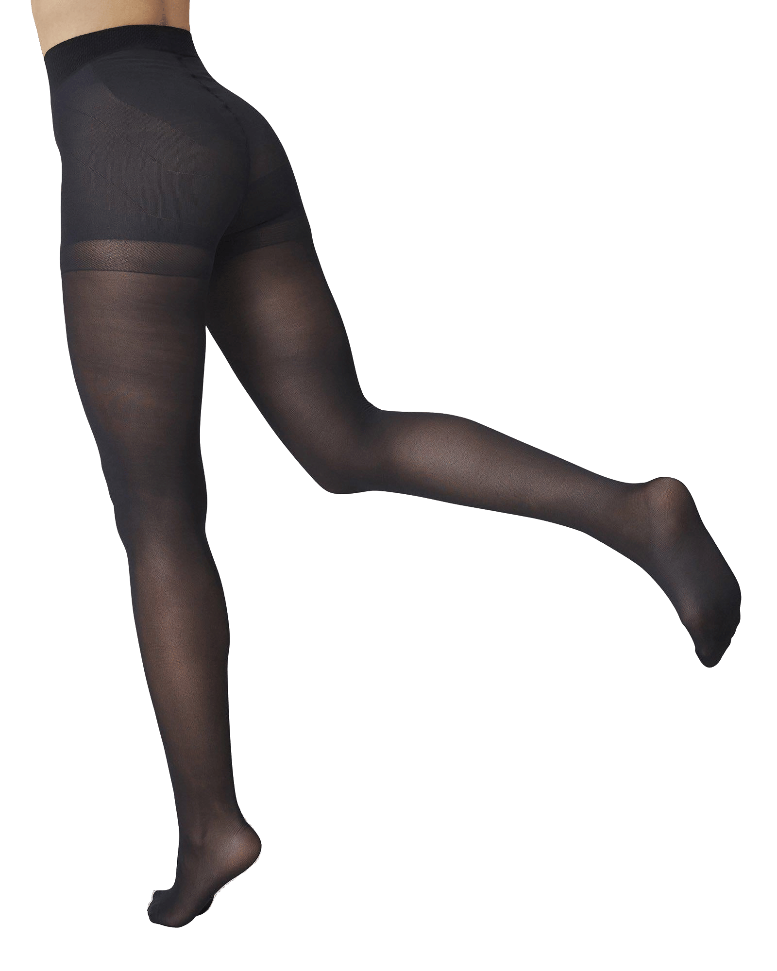 Anna Control Top Tights in Black made by Swedish Stockings