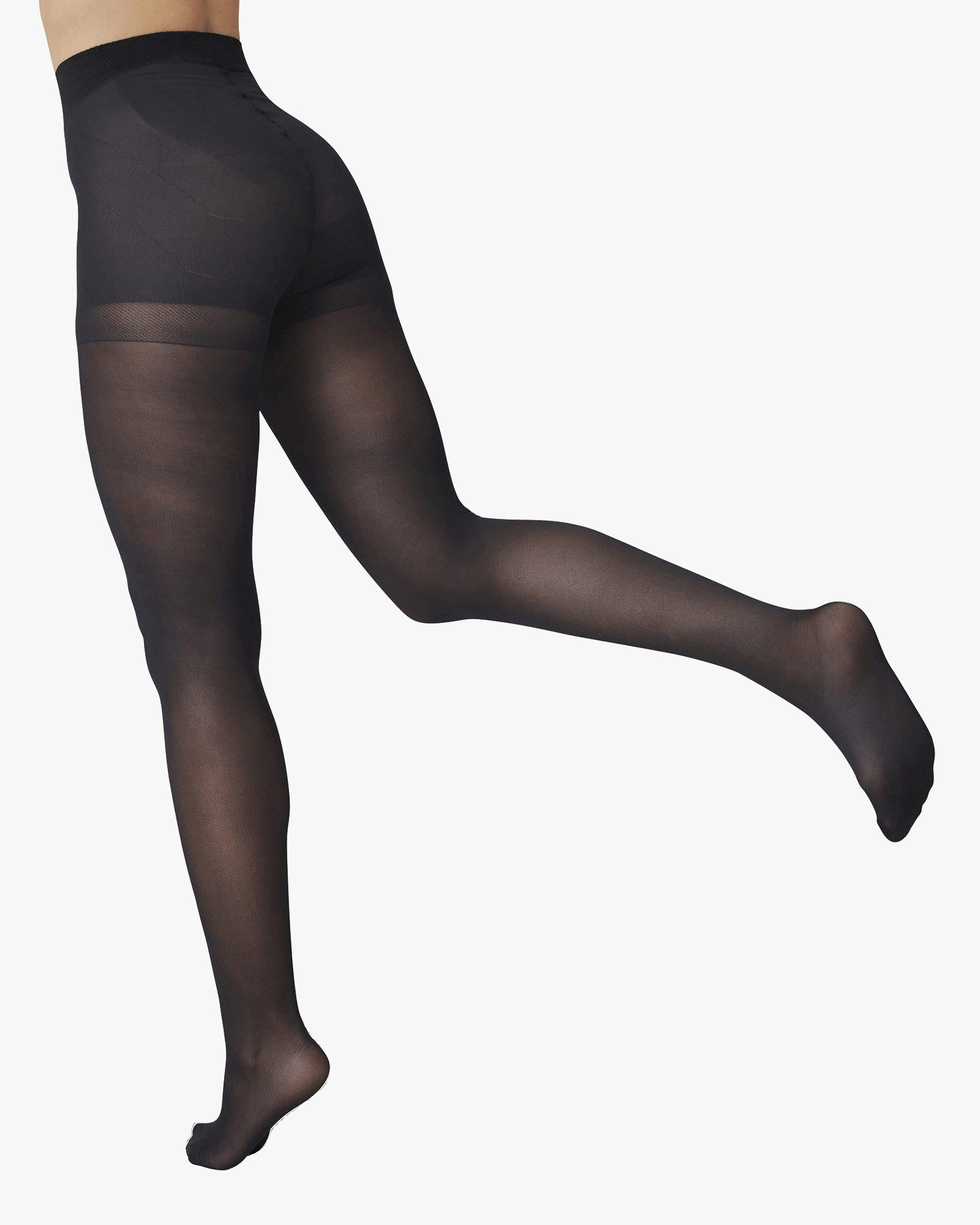 Anna Control Top Tights in Black made by Swedish Stockings