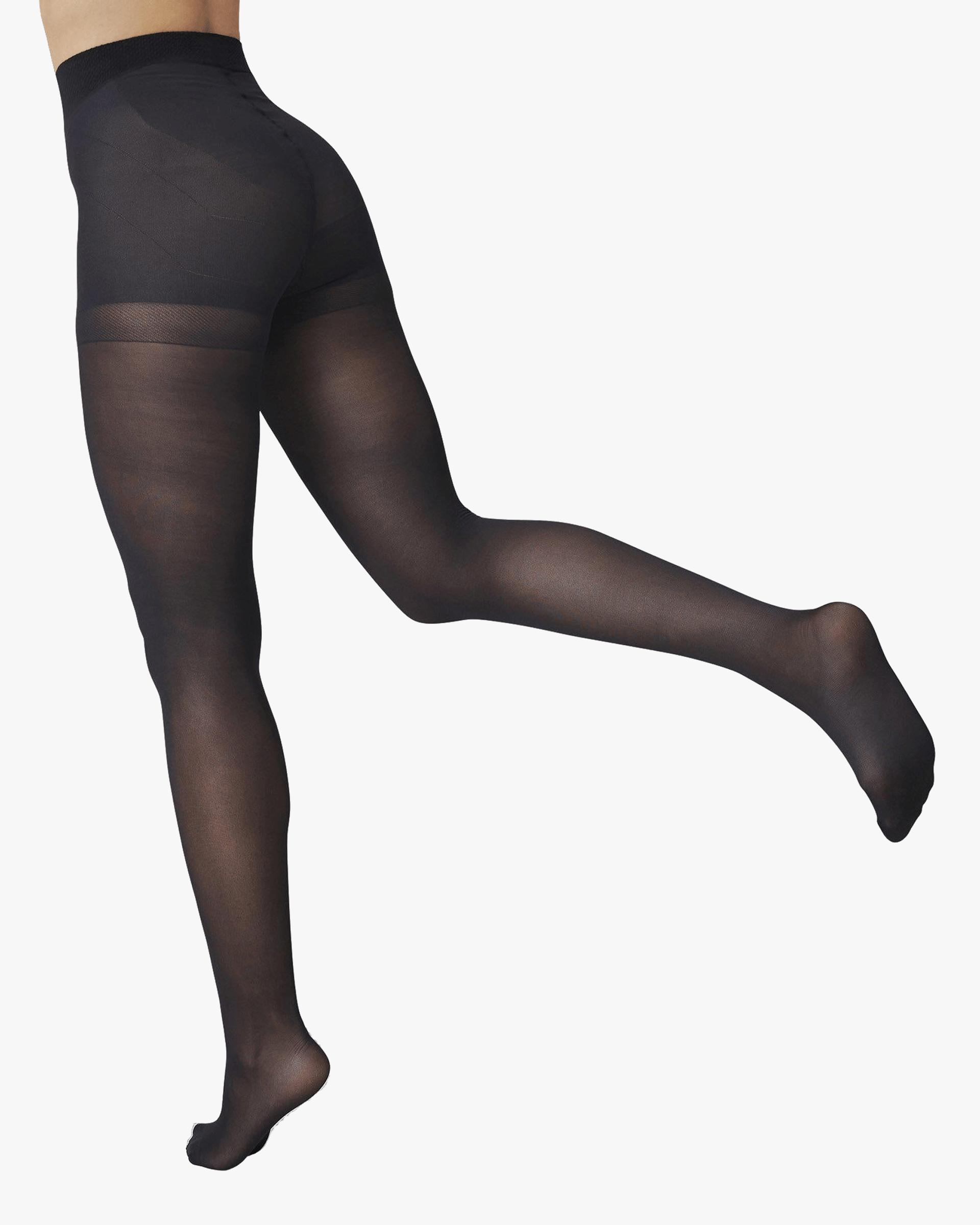 Anna Control Top Tights in Black made by Swedish Stockings