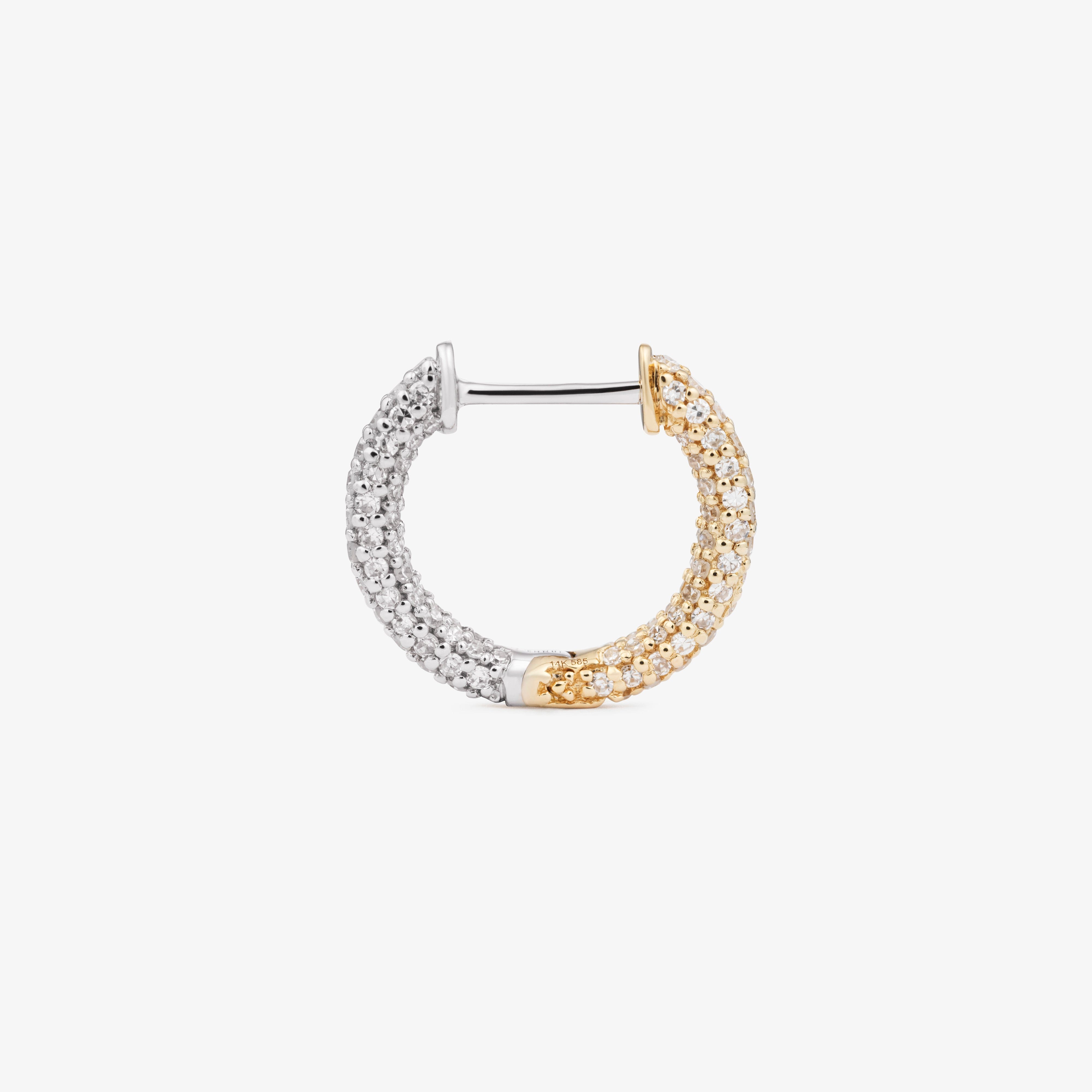 BUBBLE HOOP - WHITE DIAMOND & YELLOW/WHITE GOLD made by ENNUI