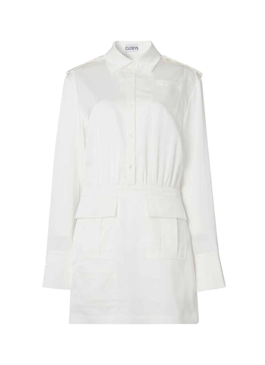 Satin white dress made by CLOEYS