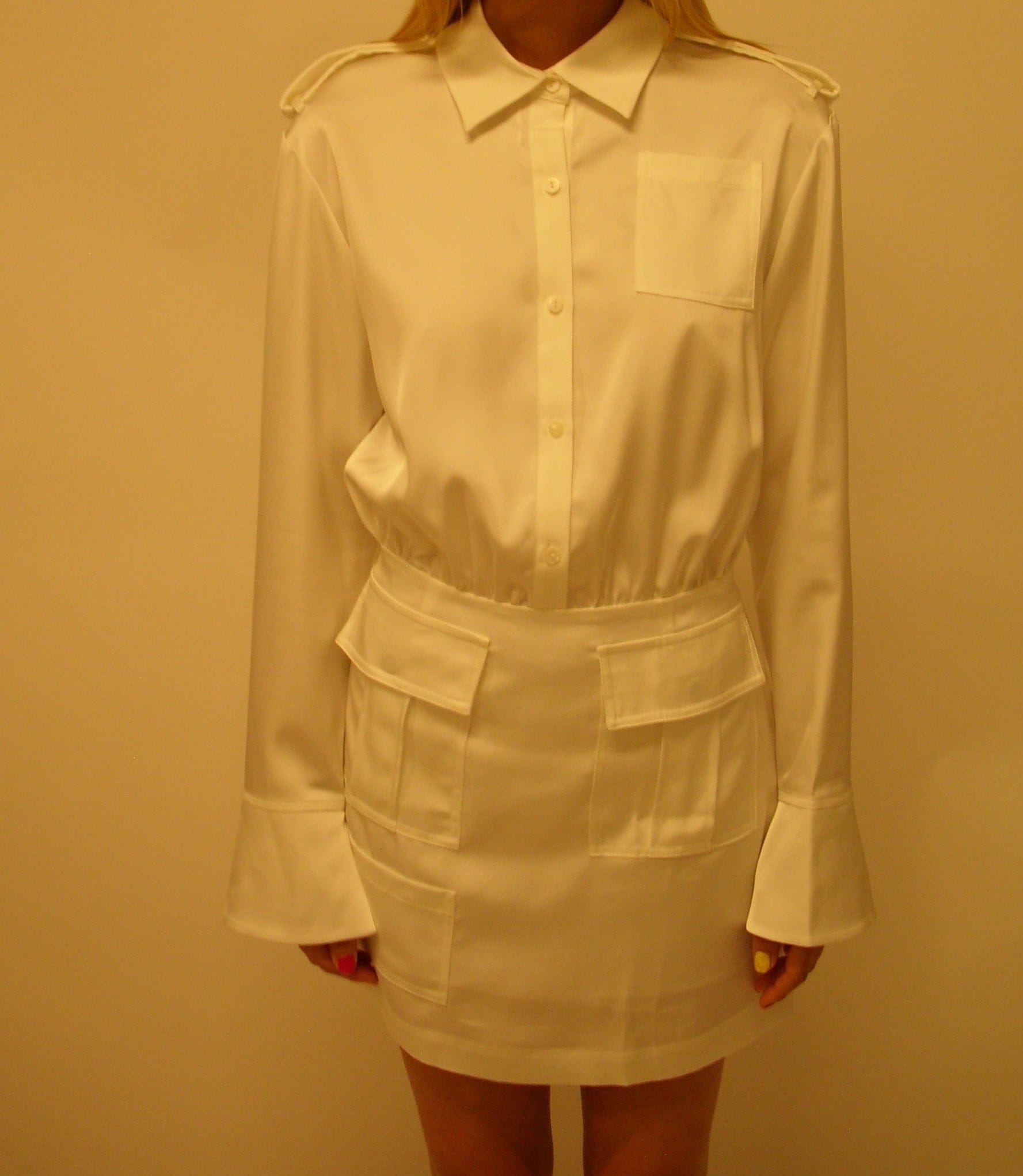 Satin white dress made by CLOEYS