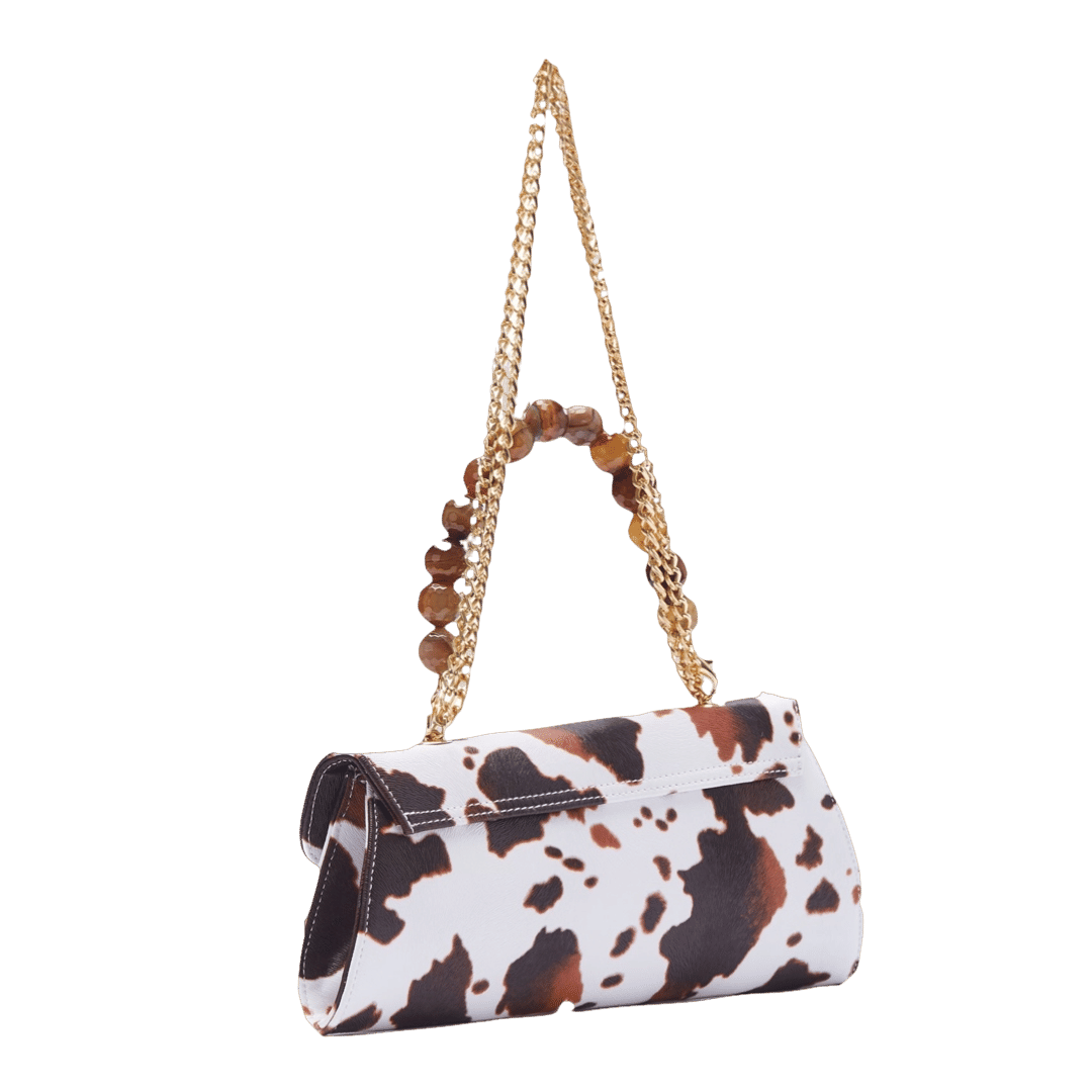 Ghalia - Brown Cow Print - Clutch made by ALIEL