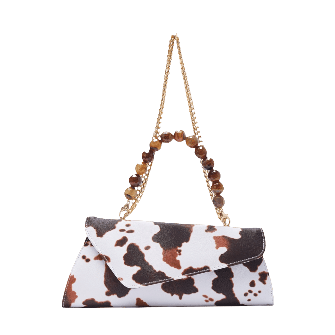 Ghalia - Brown Cow Print - Clutch made by ALIEL