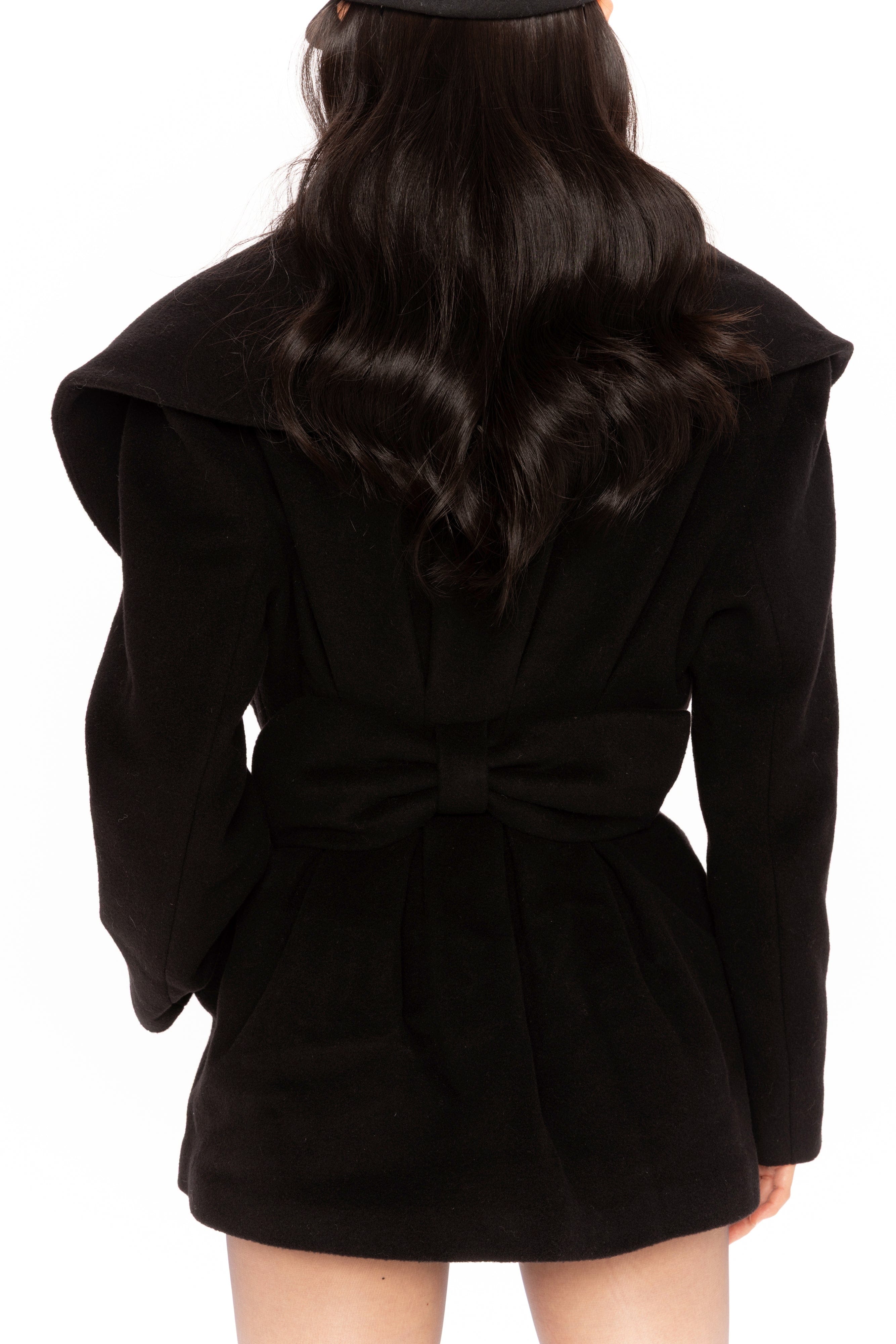 Victoria Bow Coat (Black) made by Nana Jacqueline