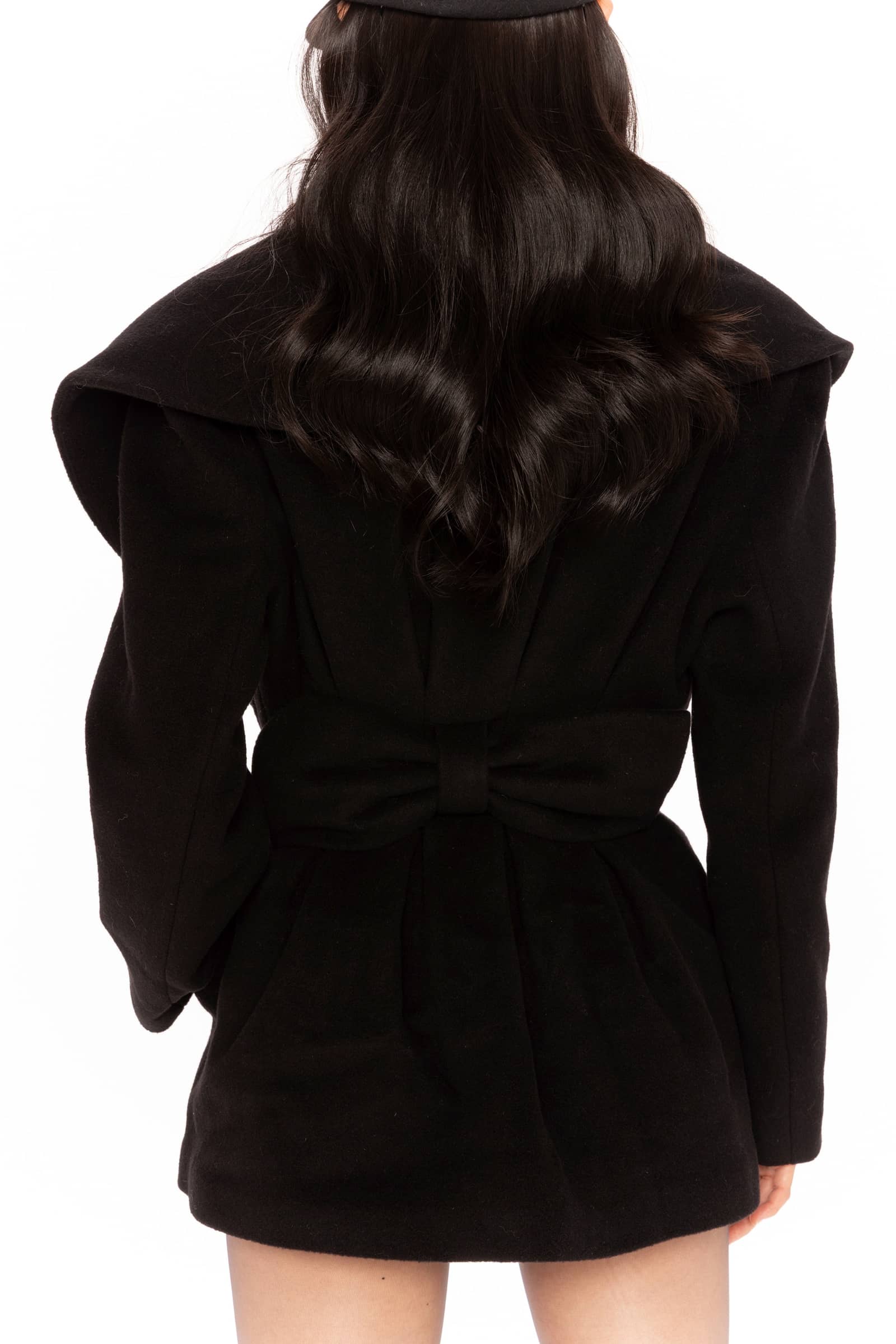 Victoria Bow Coat (Black) made by Nana Jacqueline