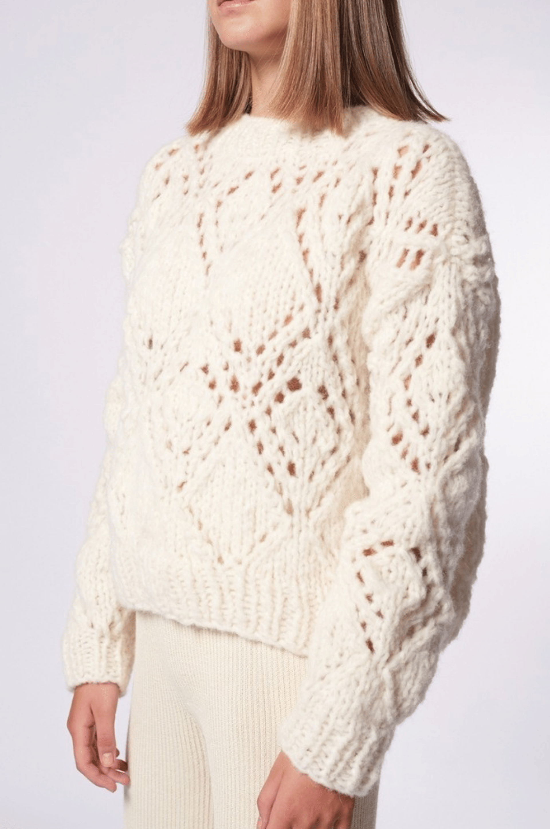 PUYTU sweater in White made by AYNI