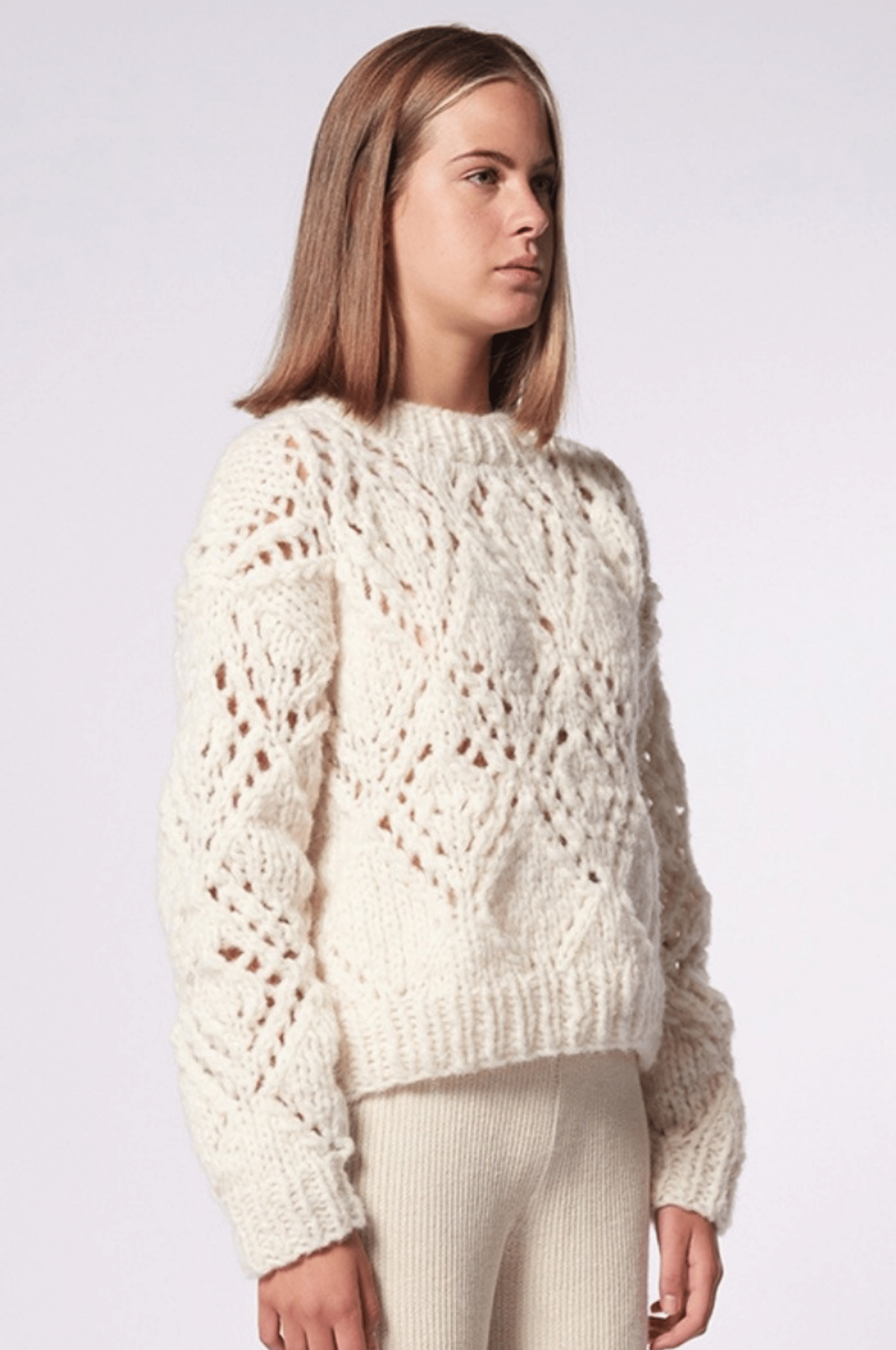 PUYTU sweater in White made by AYNI