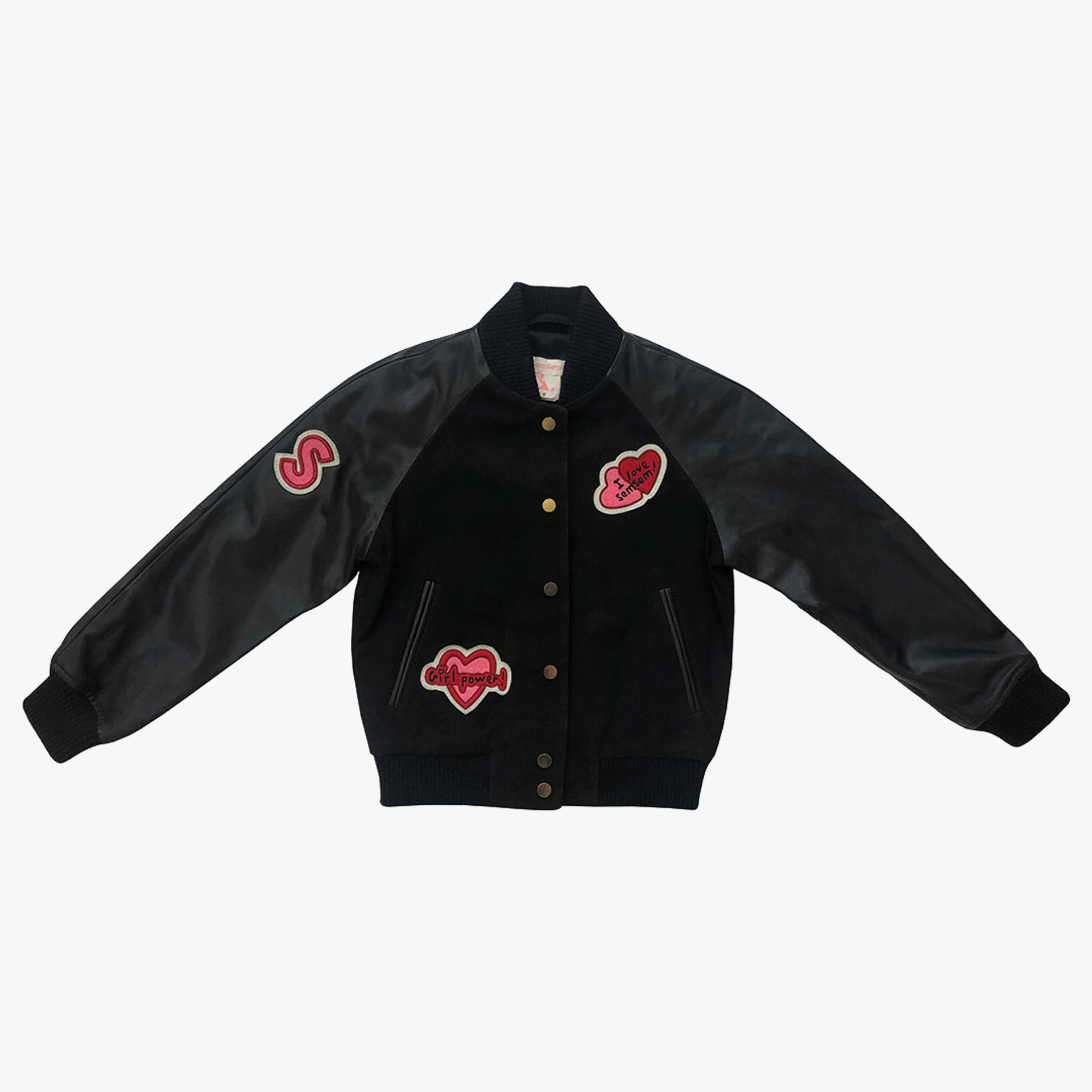 Hanna Leather Bomber Jacket - Black made by SEMSEM
